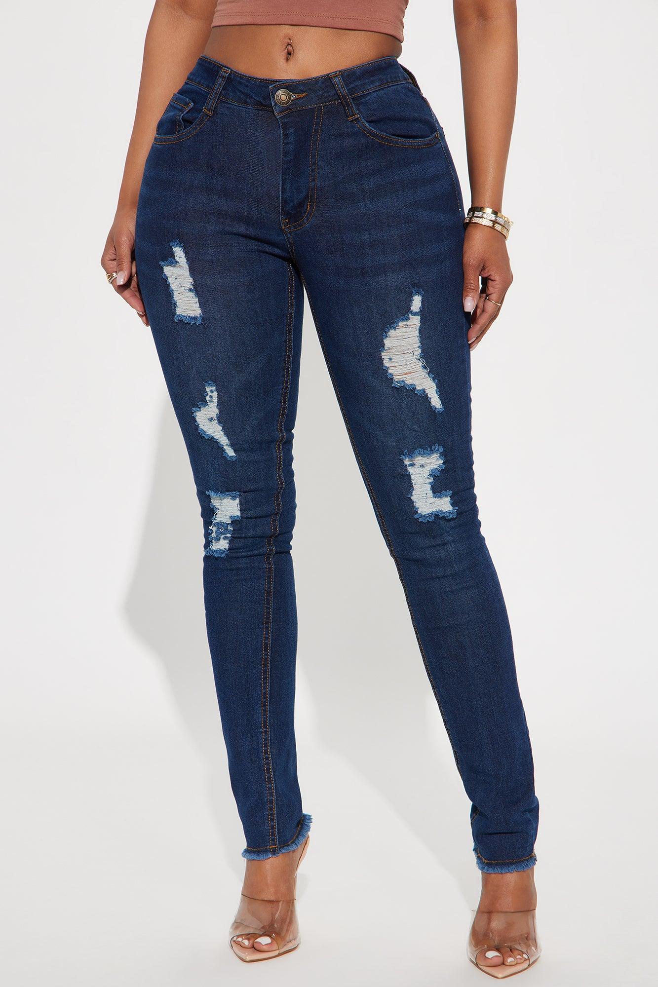 One Hit Wonder Ripped Mid Rise Skinny Jeans - Dark Wash Product Image