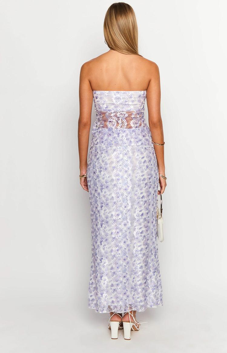 Faint Purple Lace Maxi Skirt Product Image