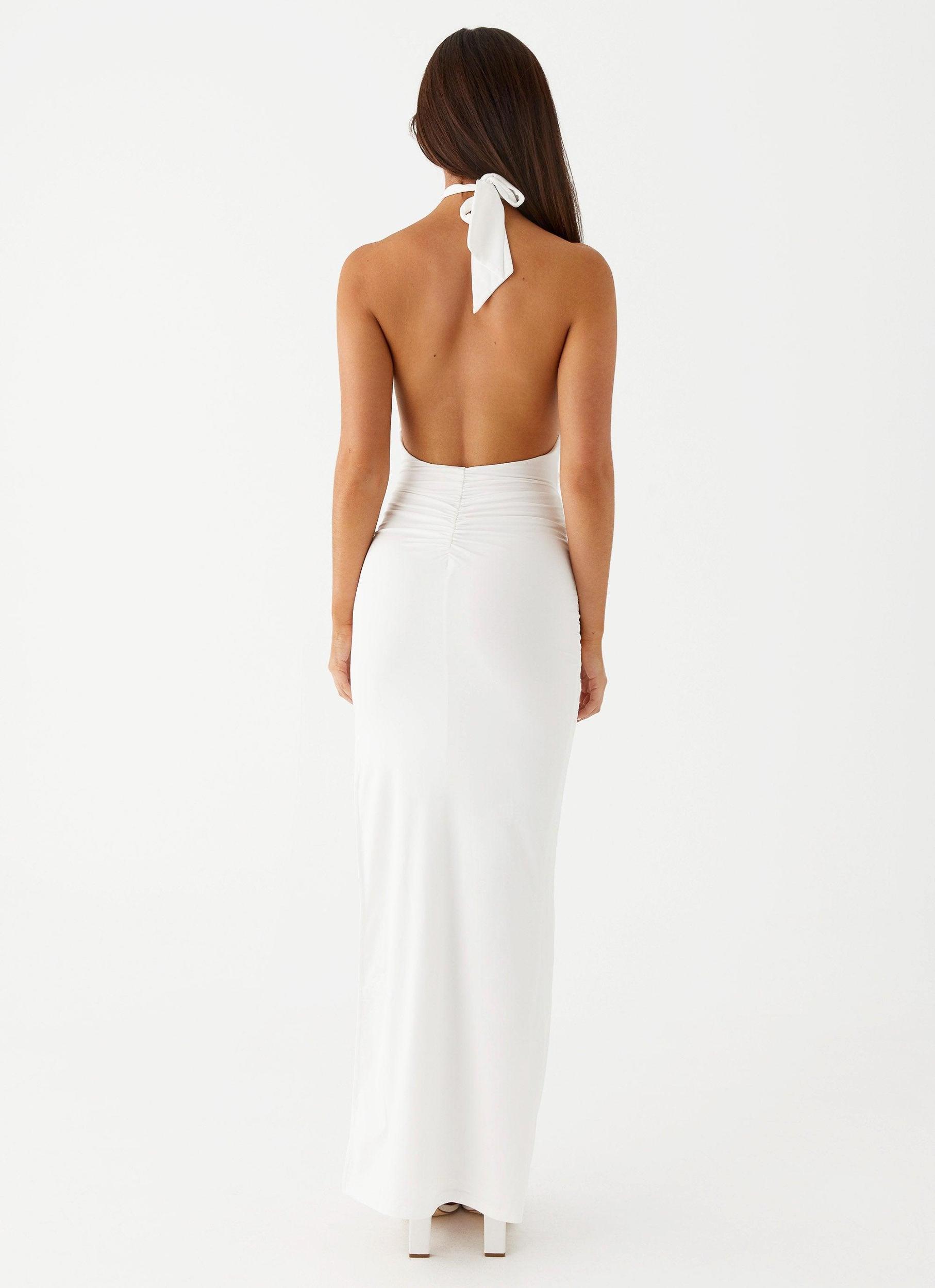Samara Halterneck Maxi Dress - White Product Image