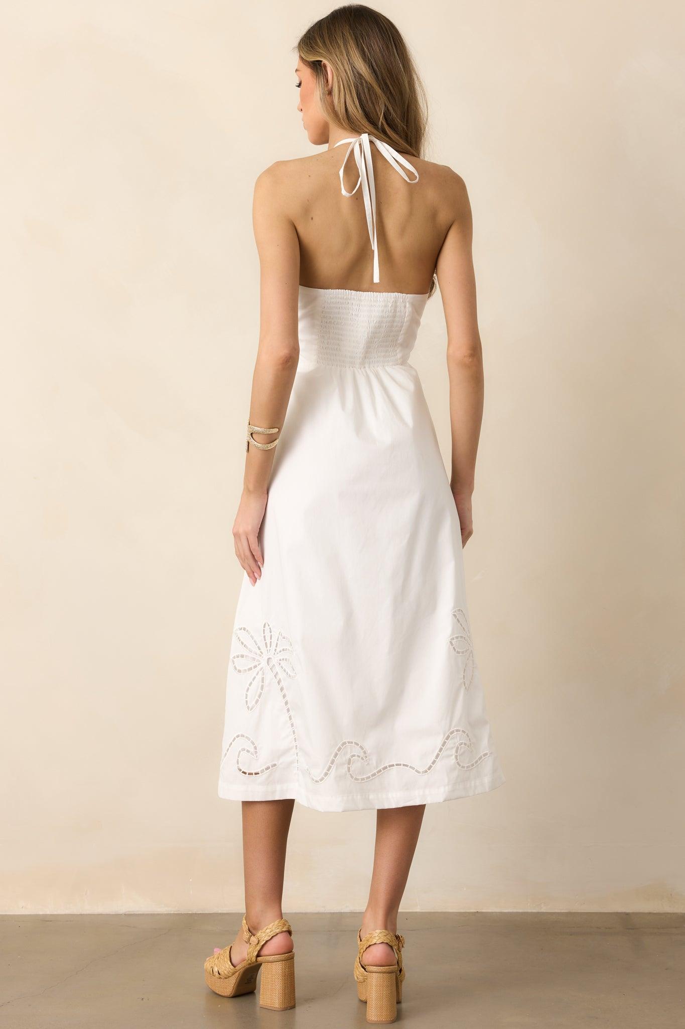 MINKPINK Romina Broderie White Midi Dress Product Image