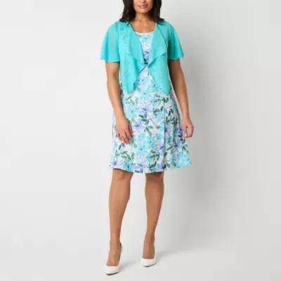 Perceptions Womens Floral Jacket Dress Product Image