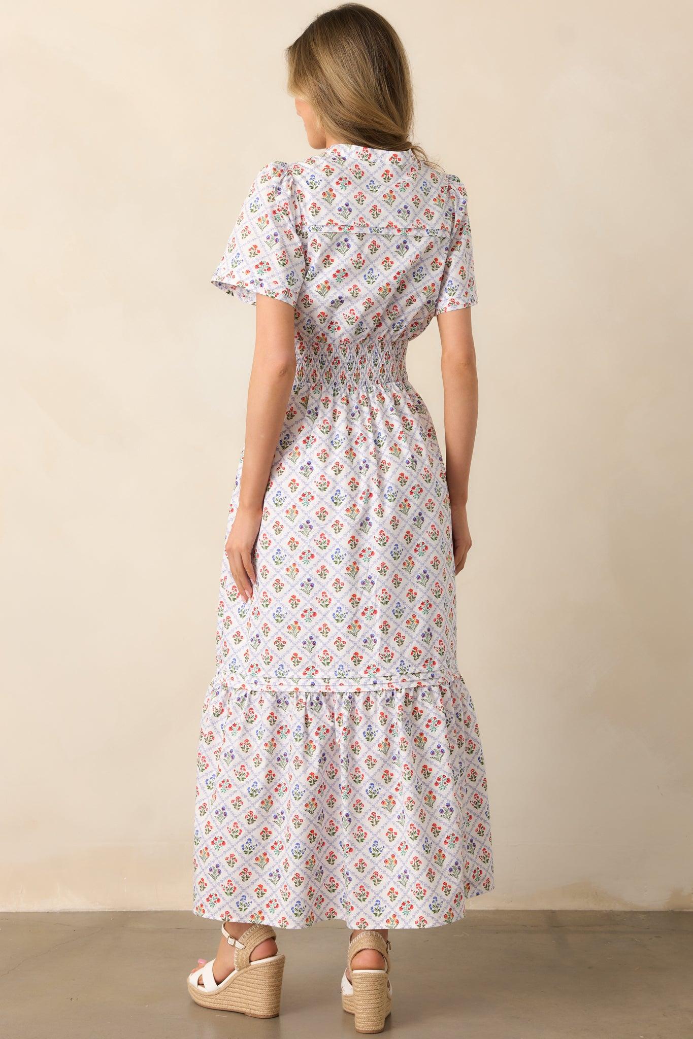 A Thousand Tomorrows Light Blue Floral Cotton Maxi Dress Product Image