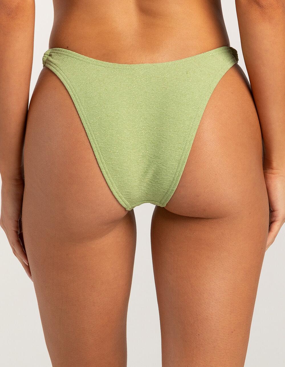DAMSEL Texture High Leg Lurex Bikini Bottoms - MOSS Product Image