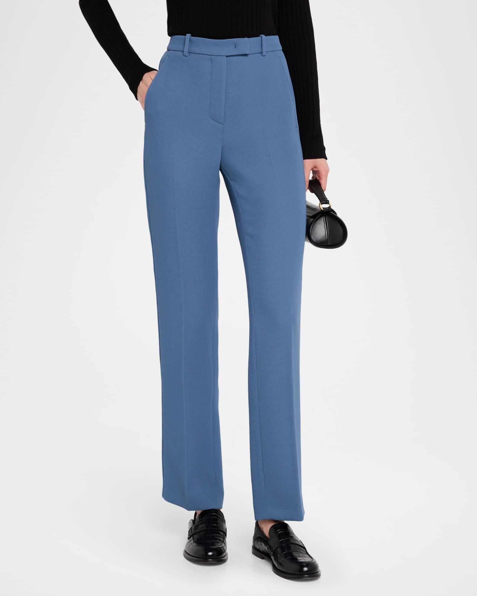 Cropped Slim-Fit Pique Trousers Product Image