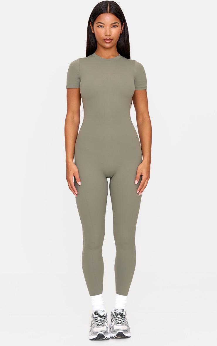 Olive Ultimate Sculpt Short Sleeved Unitard Product Image