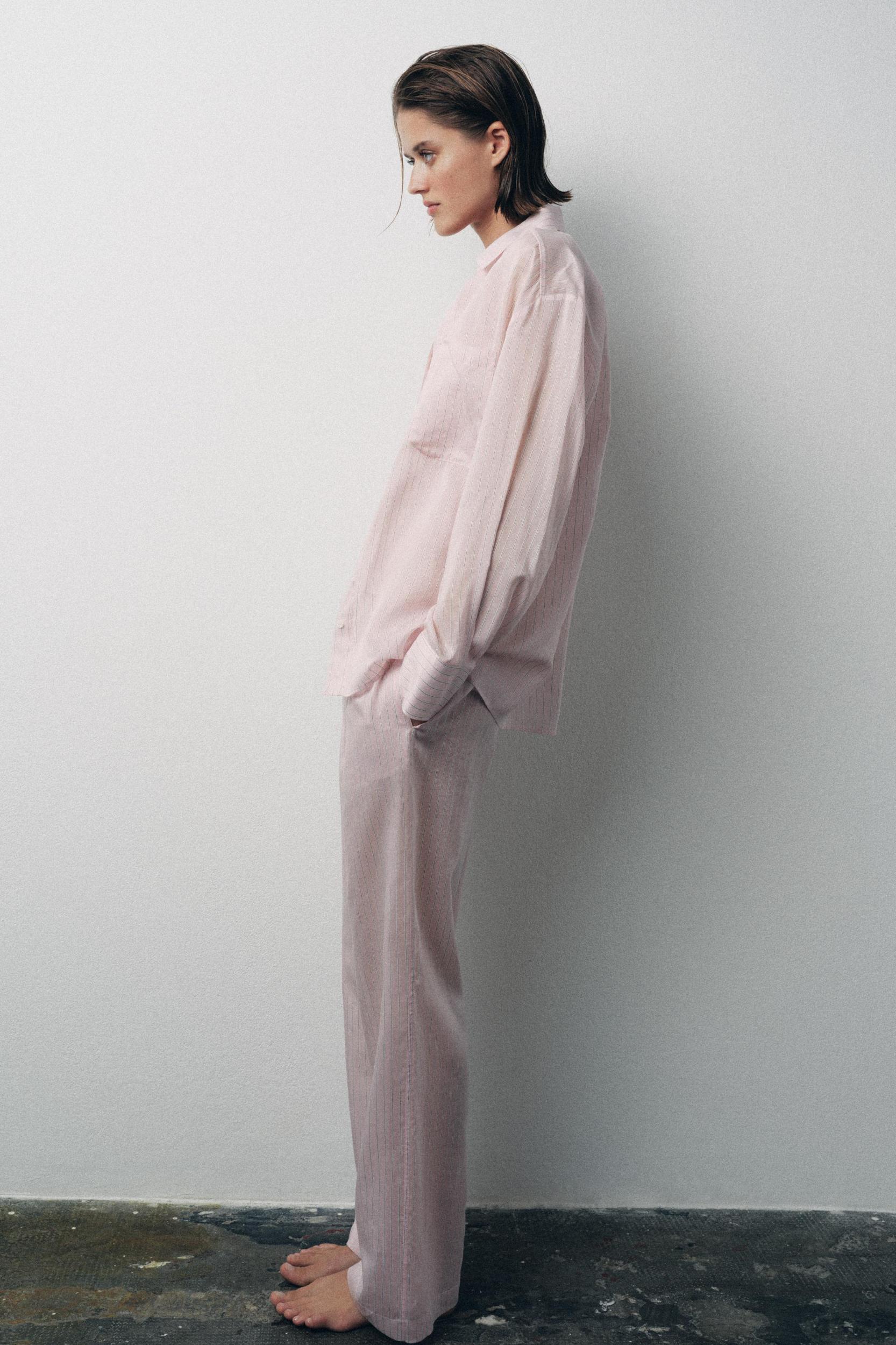 STRIPED PAJAMA SHIRT Product Image