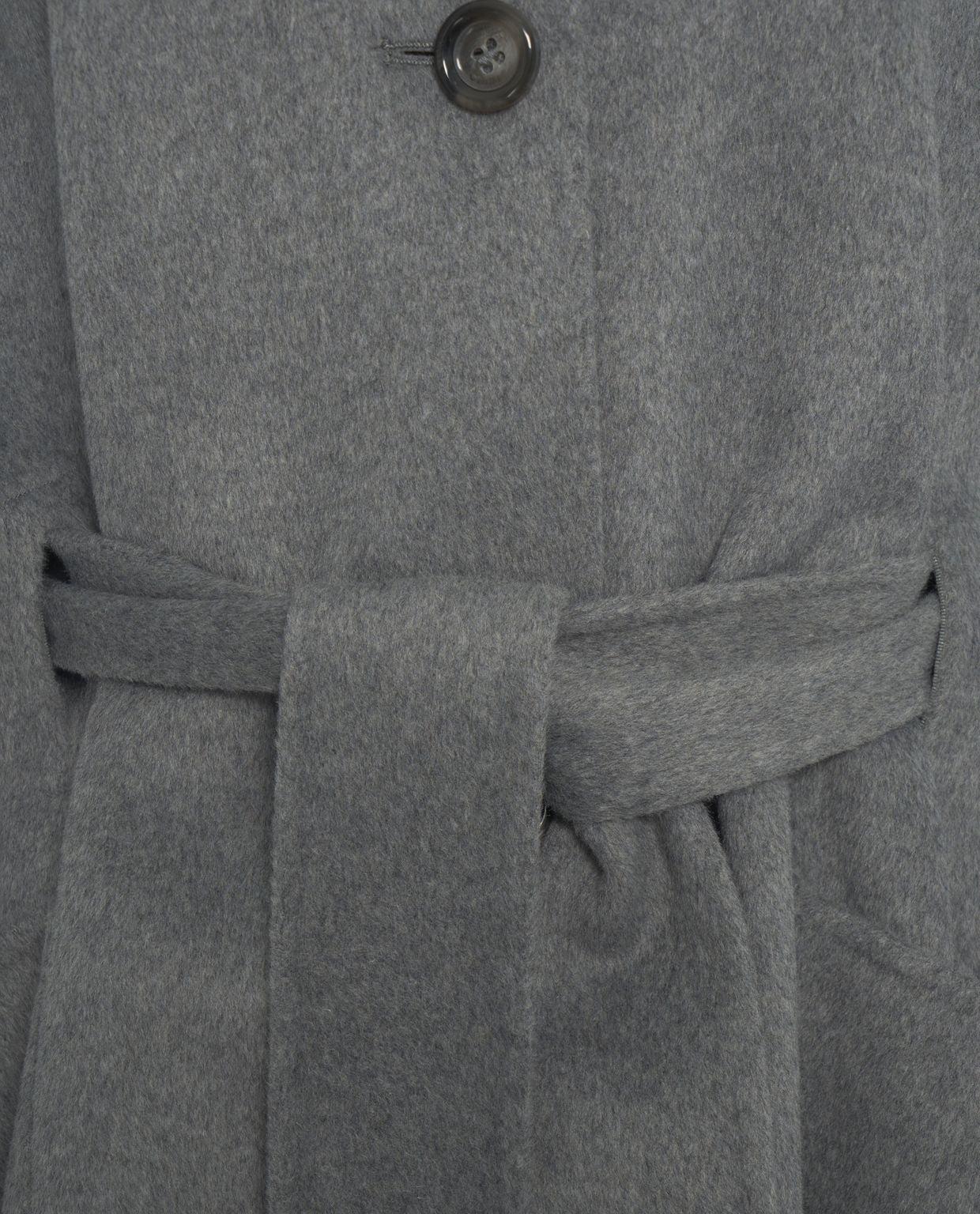 Wool coat with waist belt Product Image