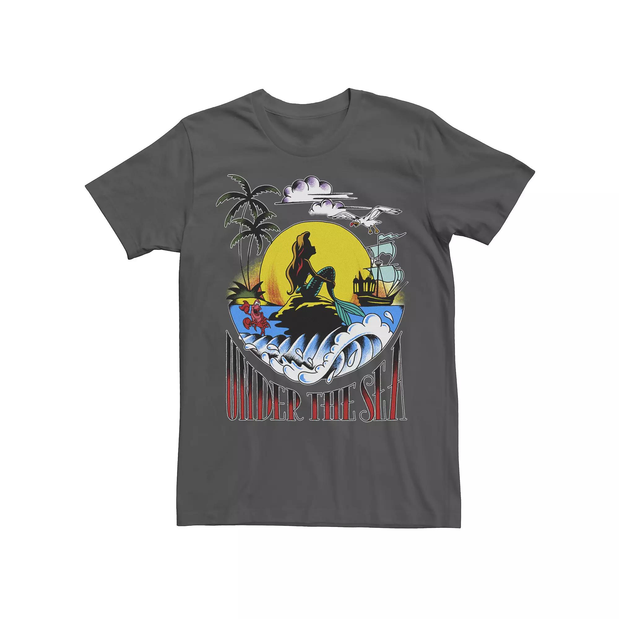 Disney's The Little Mermaid Tattoo Style Poster Men's Tee,  Product Image