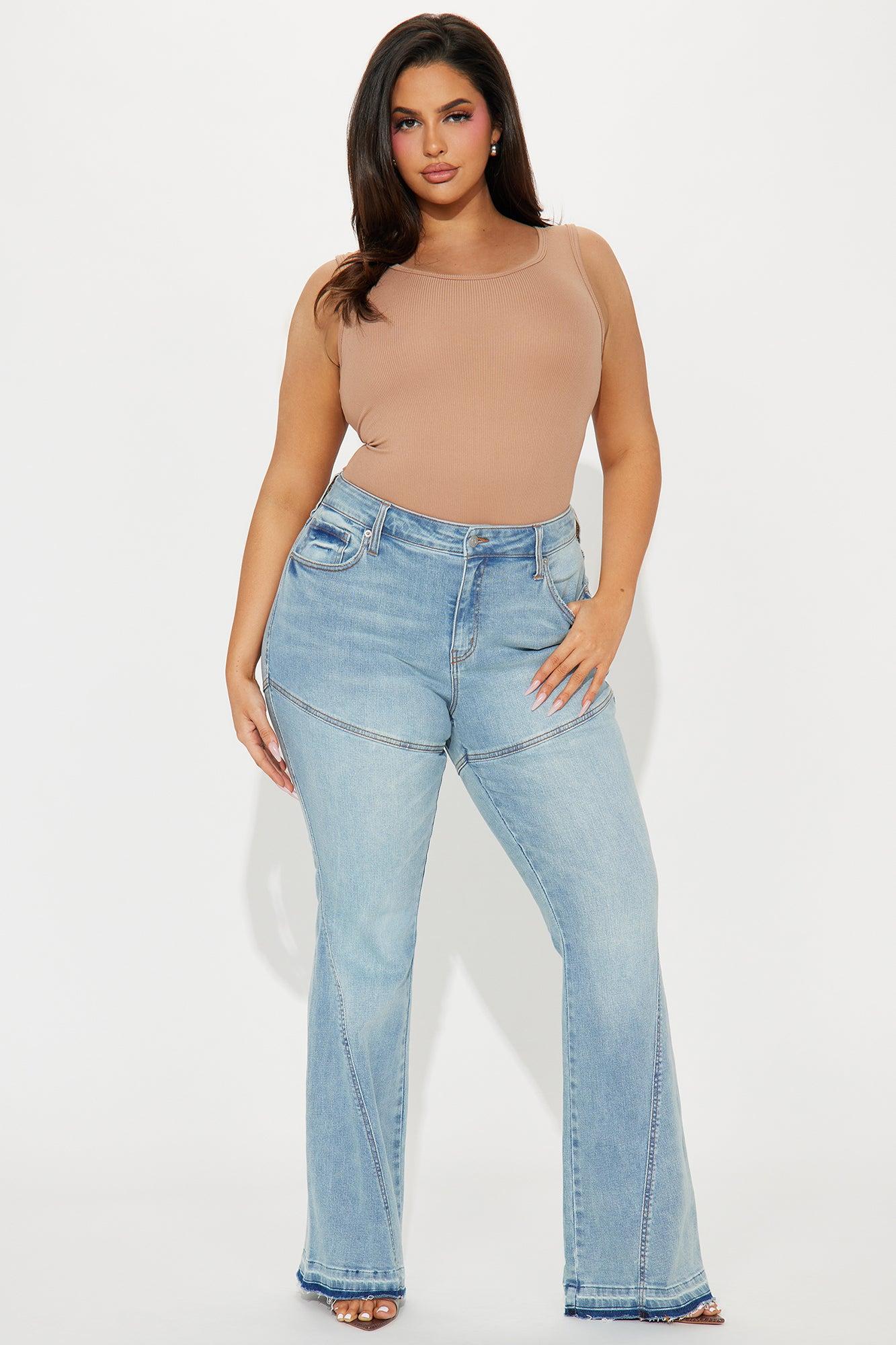 Marguerite Stretch Flare Jeans - Light Wash Product Image