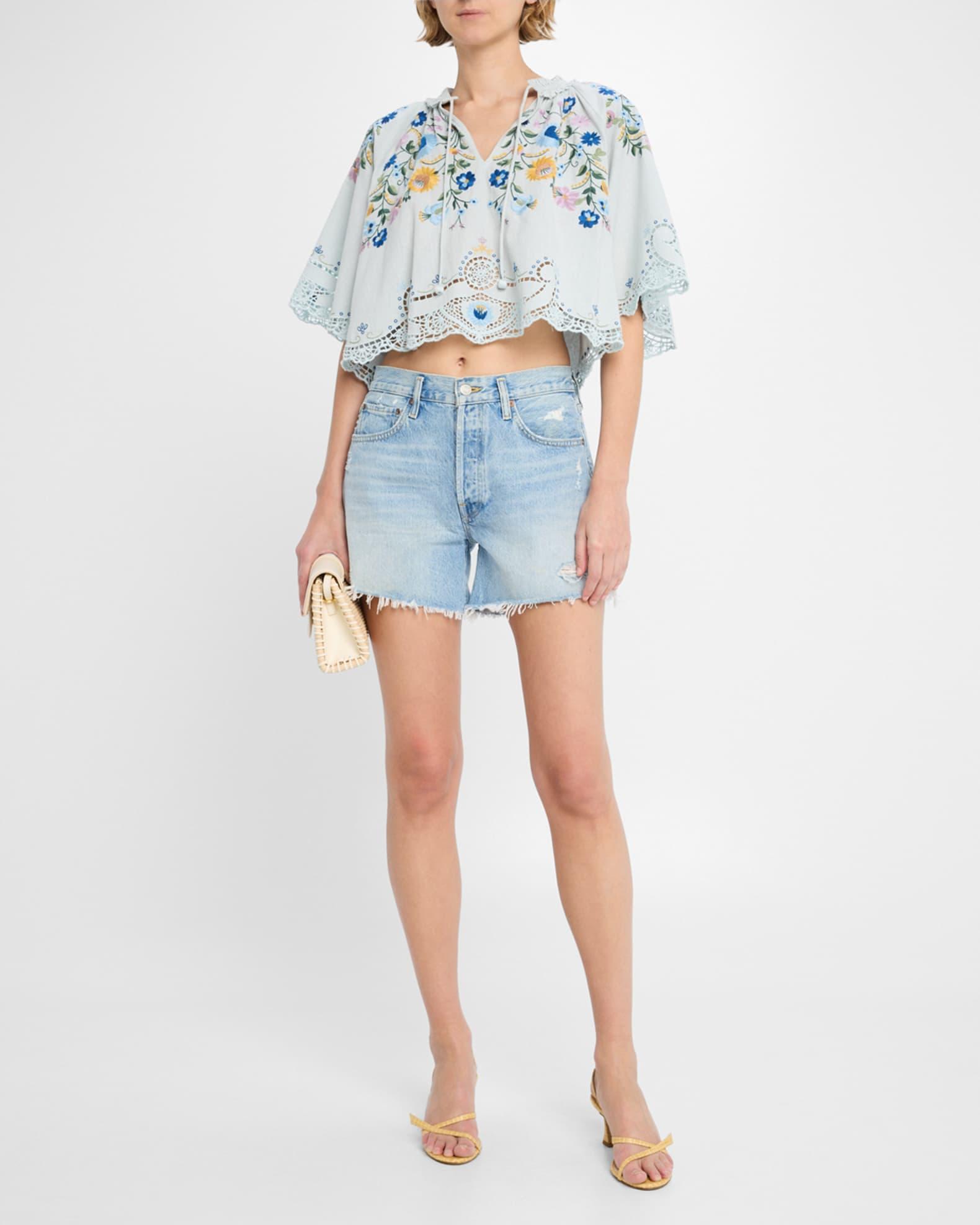 Celia Short-Sleeve Embroidered Top Product Image