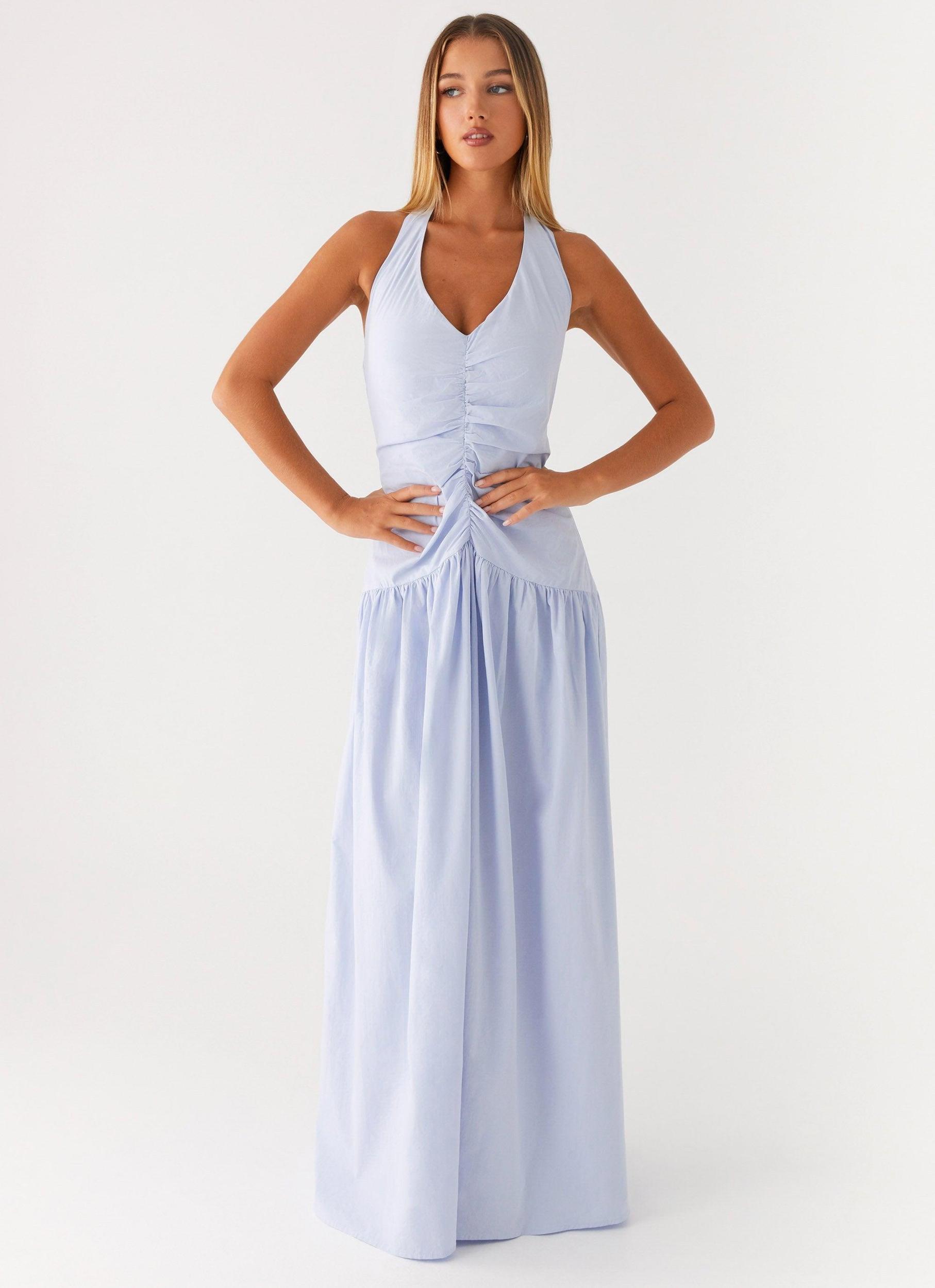 Worth The Wait Maxi Dress - Heather Blue Product Image