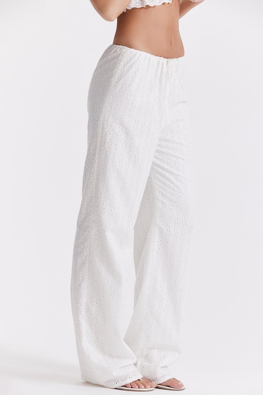 Frankie  white broderie anglais trousers Product Image