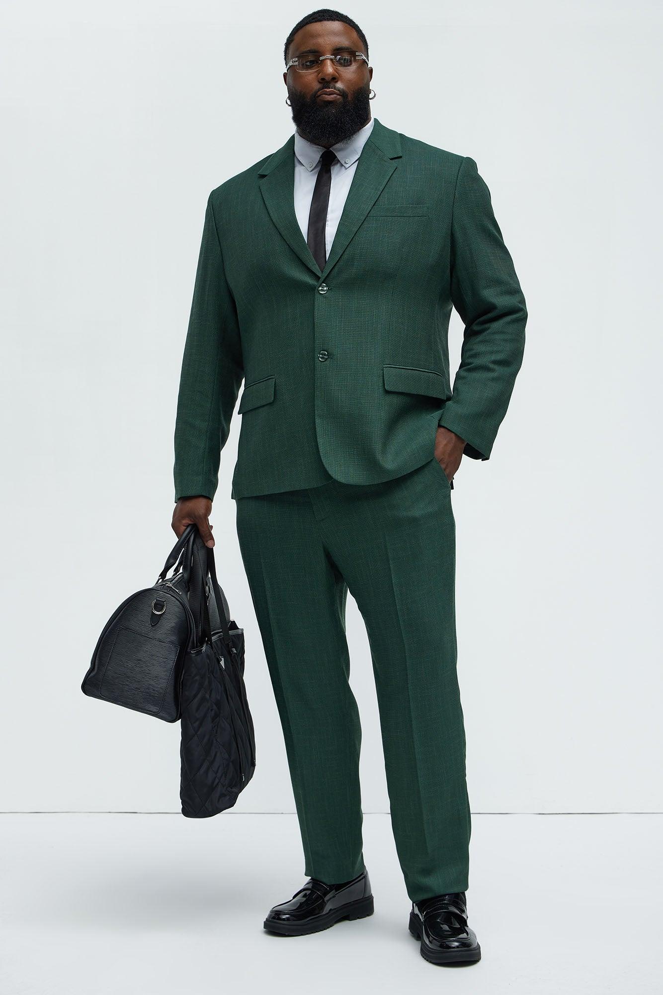 Shepton Solid Texture Slim Trousers - Green Product Image