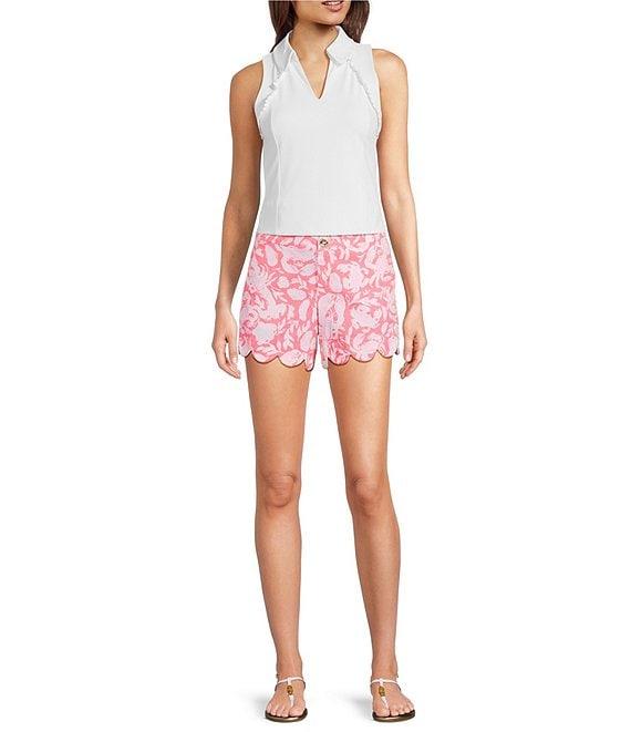 Lilly Pulitzer Buttercup Crab Print Flat Front Scallop Shorts Product Image