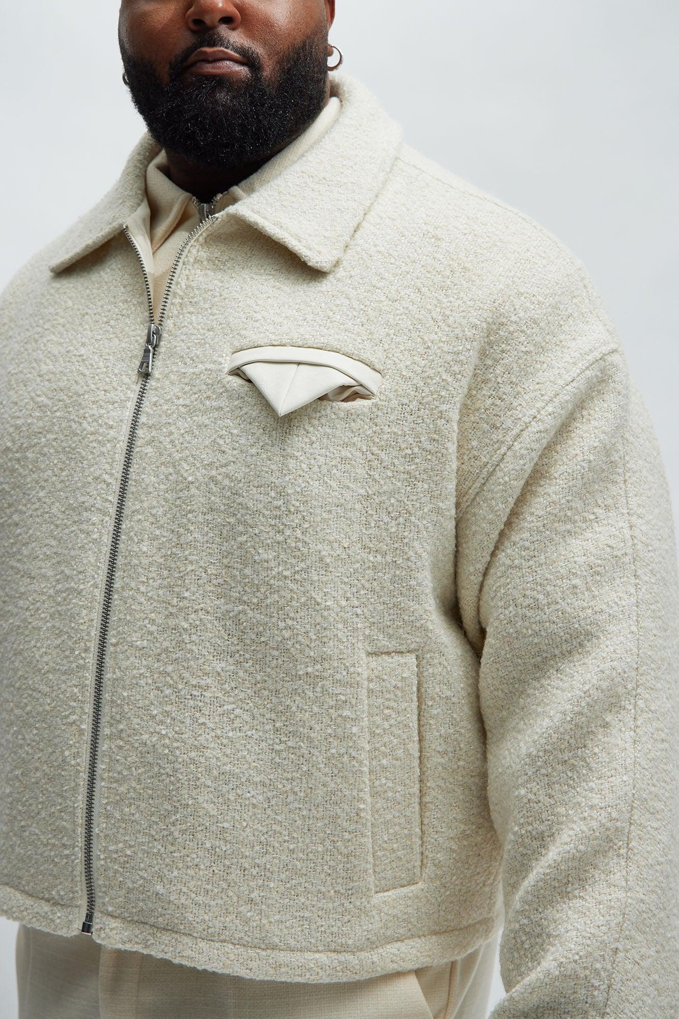 Delmont Textured Cropped Jacket - Cream Product Image