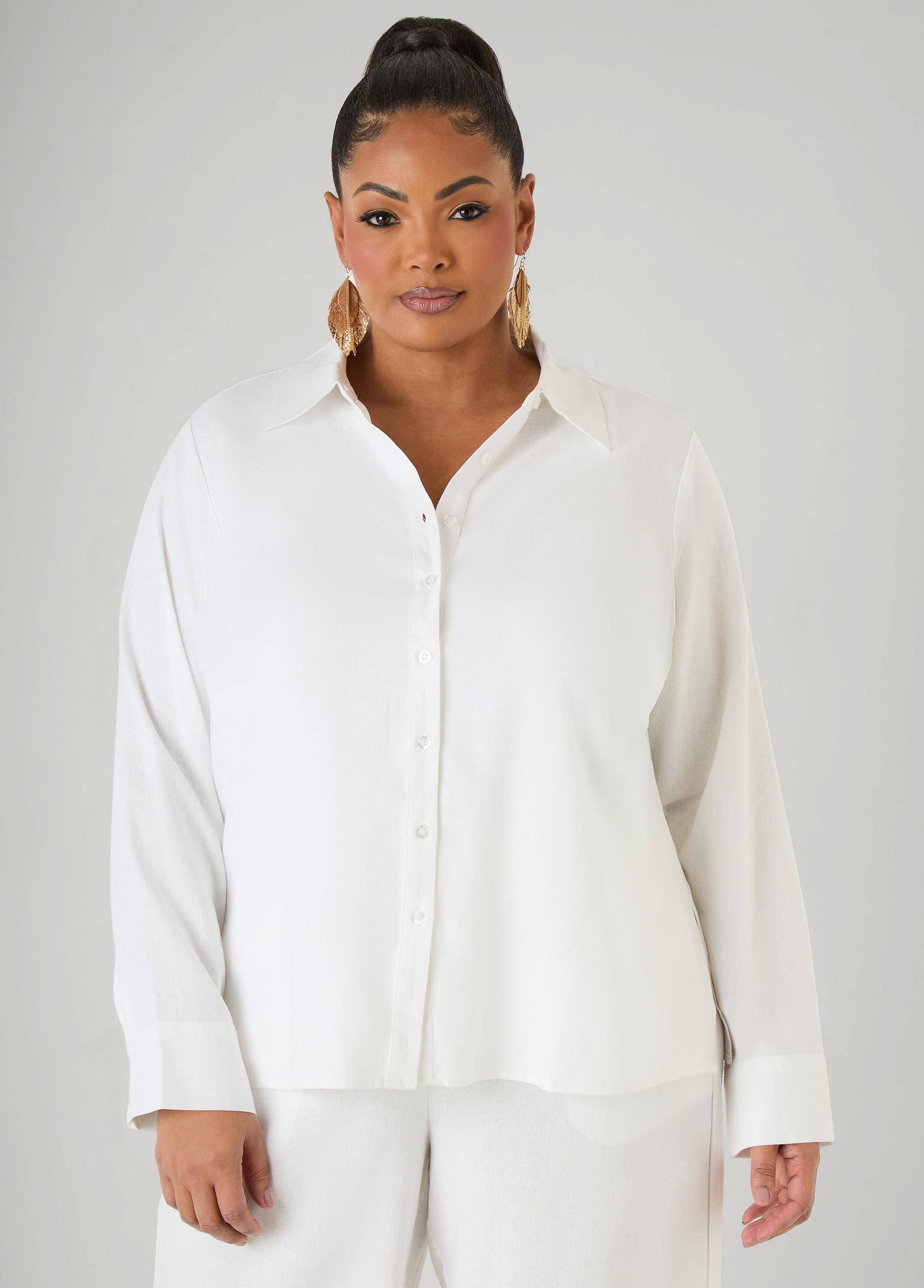 Long Sleeved Linen Blend Shirt Product Image