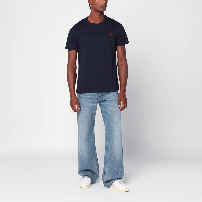 POLO RALPH LAUREN Slim-fit Logo-embroidered Cotton-jersey T-shirt In Navy Product Image
