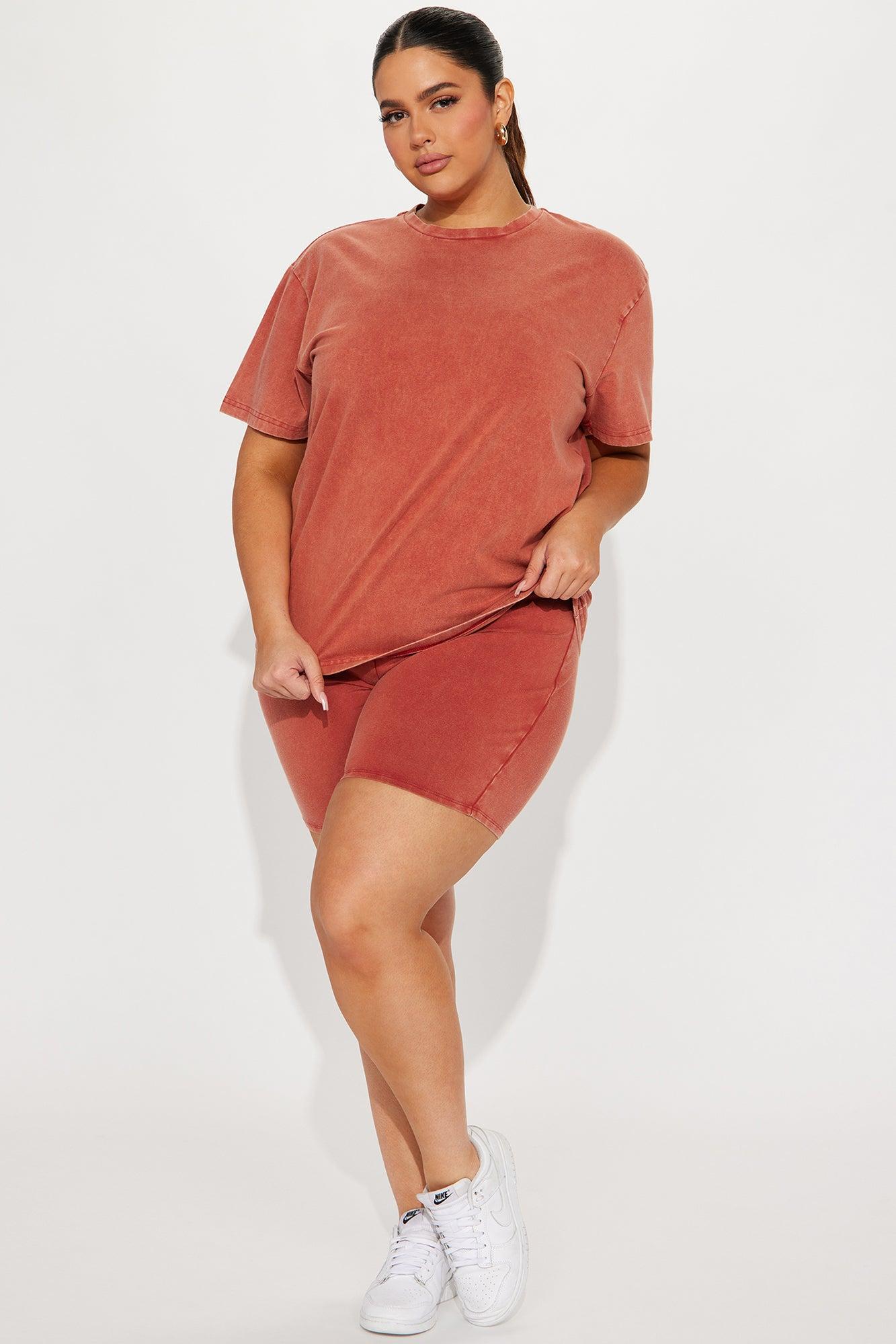 Stepping Out Mineral Wash Short Set - Rust Product Image