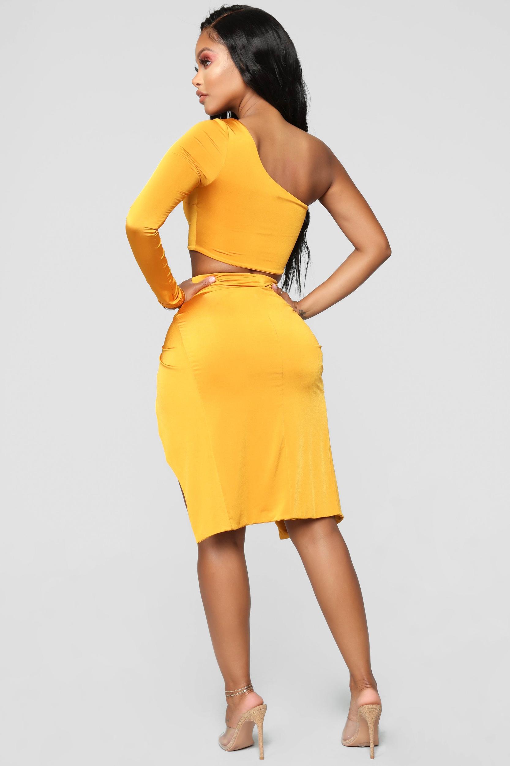 Looking Amazing Skirt Set - Mustard Product Image