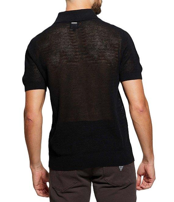 Guess Short Sleeve Open Herringbone Eric Polo Shirt Product Image