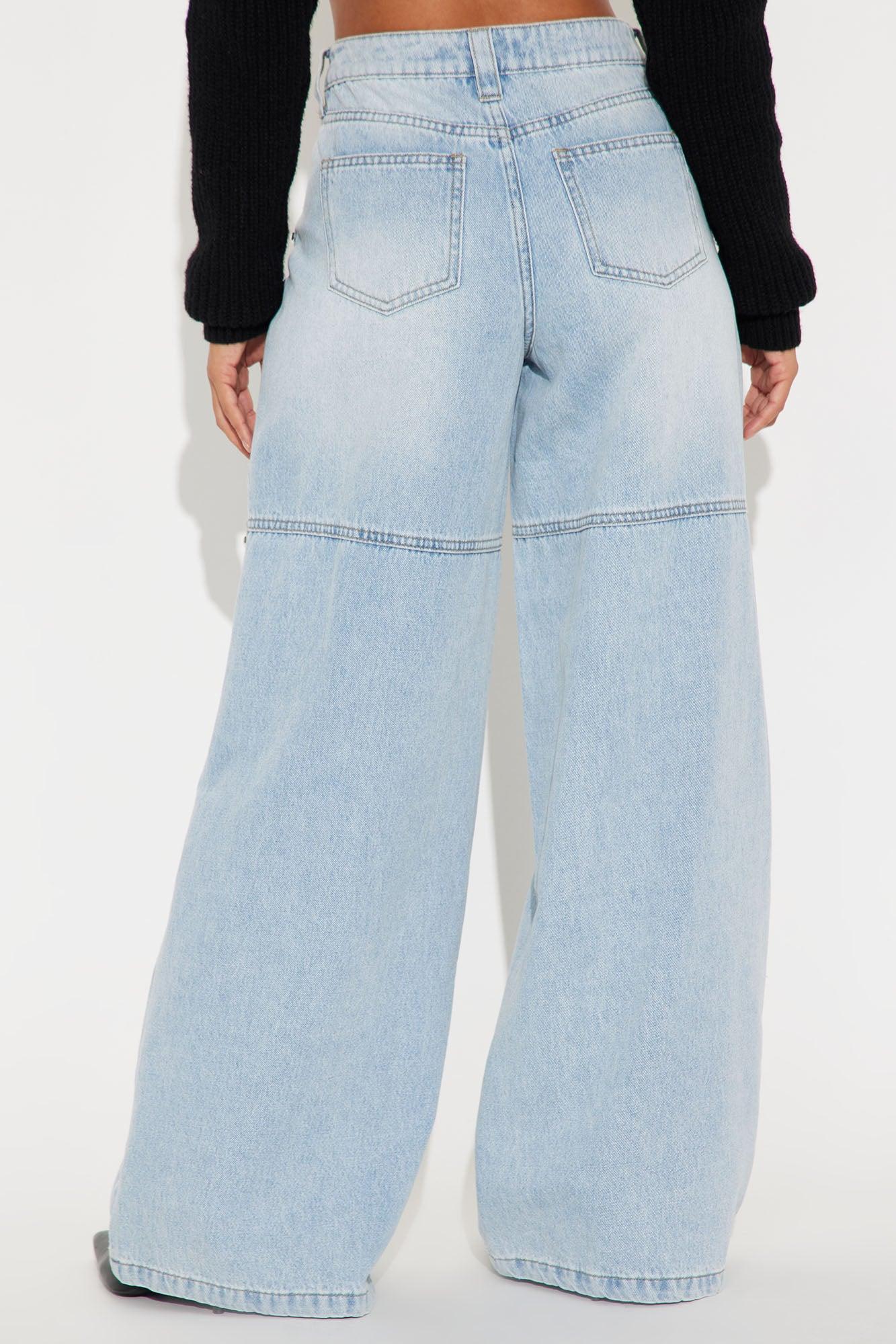 Hits Different Embellished Baggy Jeans - Light Wash Product Image
