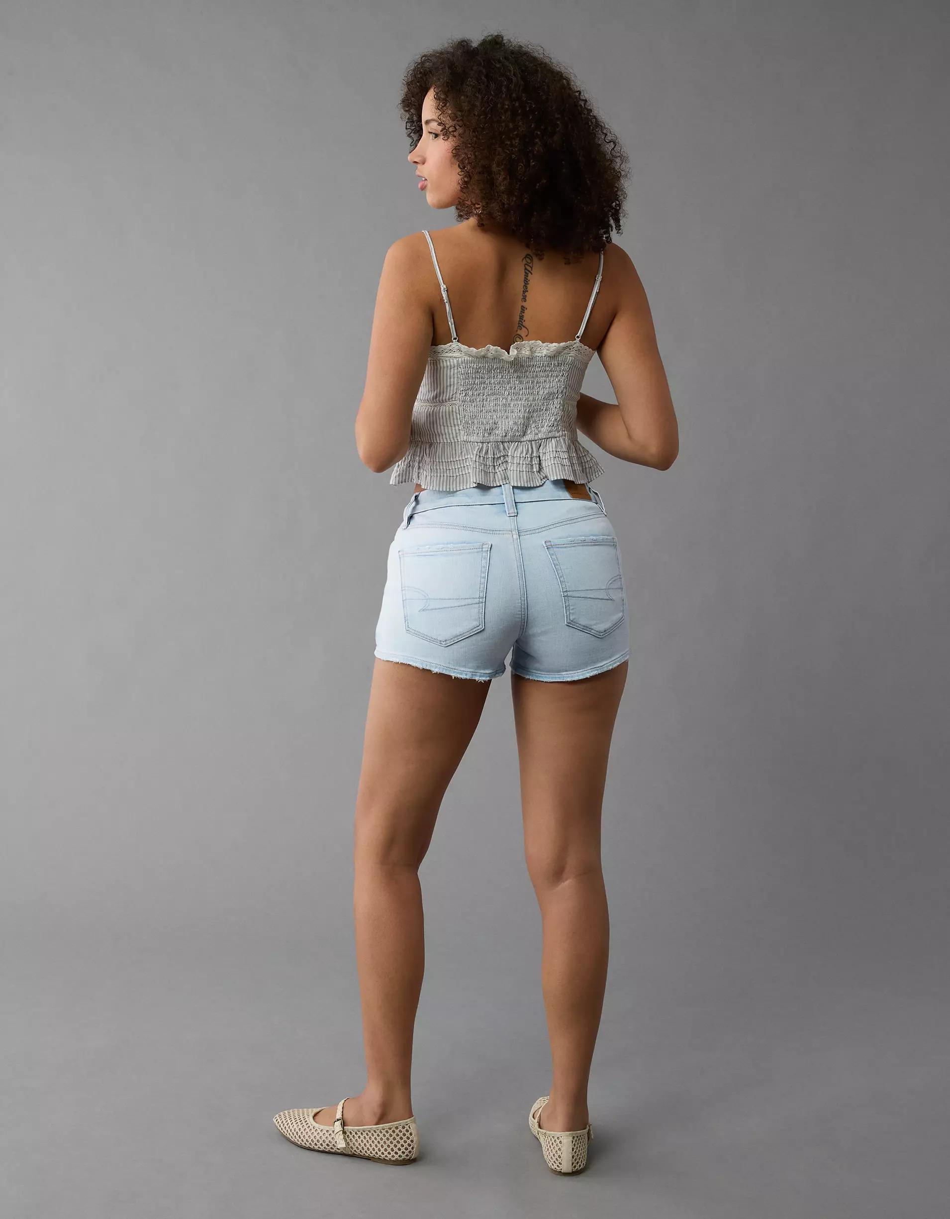 AE Next Level Curvy High-Waisted Denim Short Short Product Image