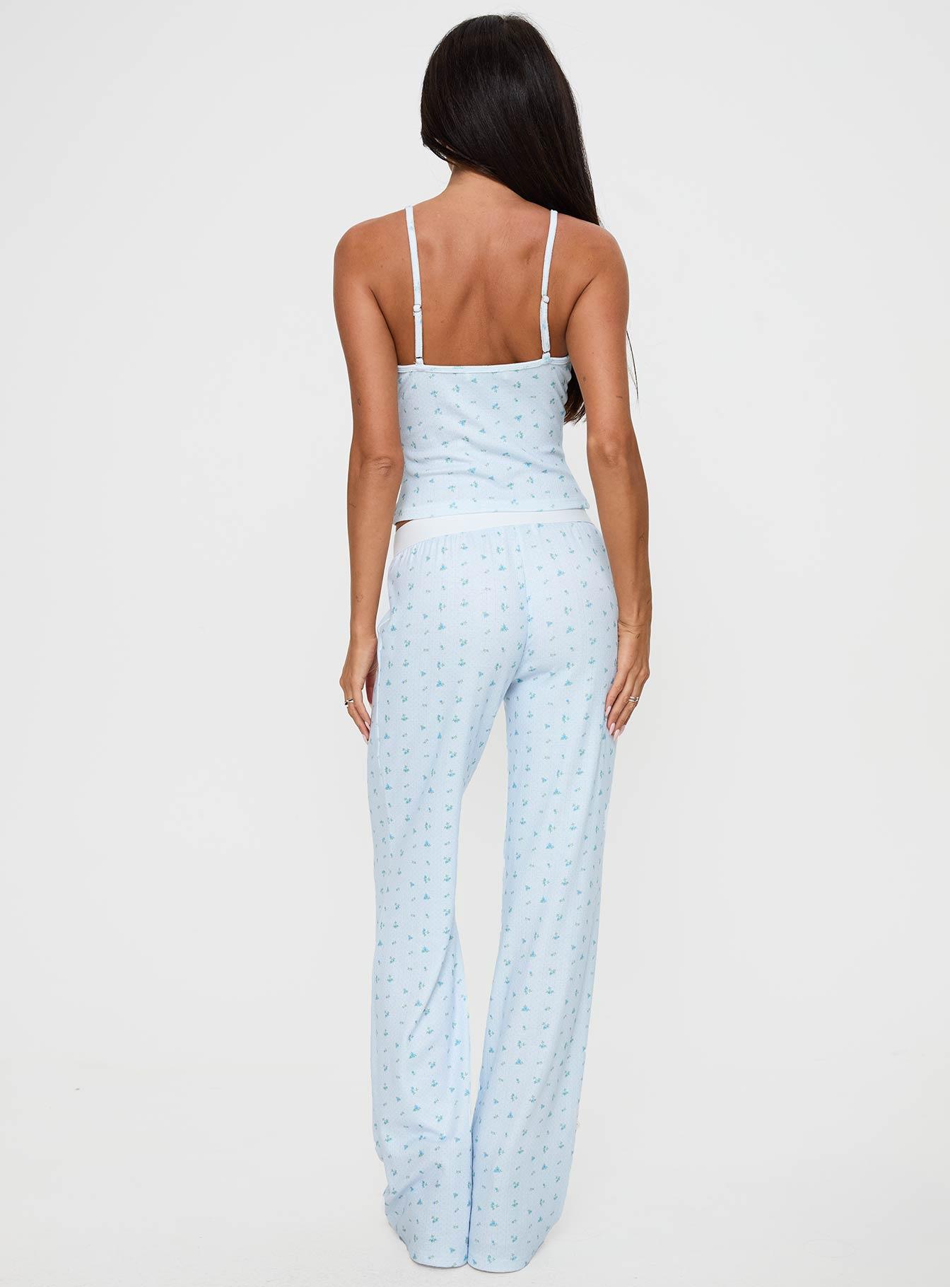 Lullabies Pointelle Sleep Pant Blue Product Image