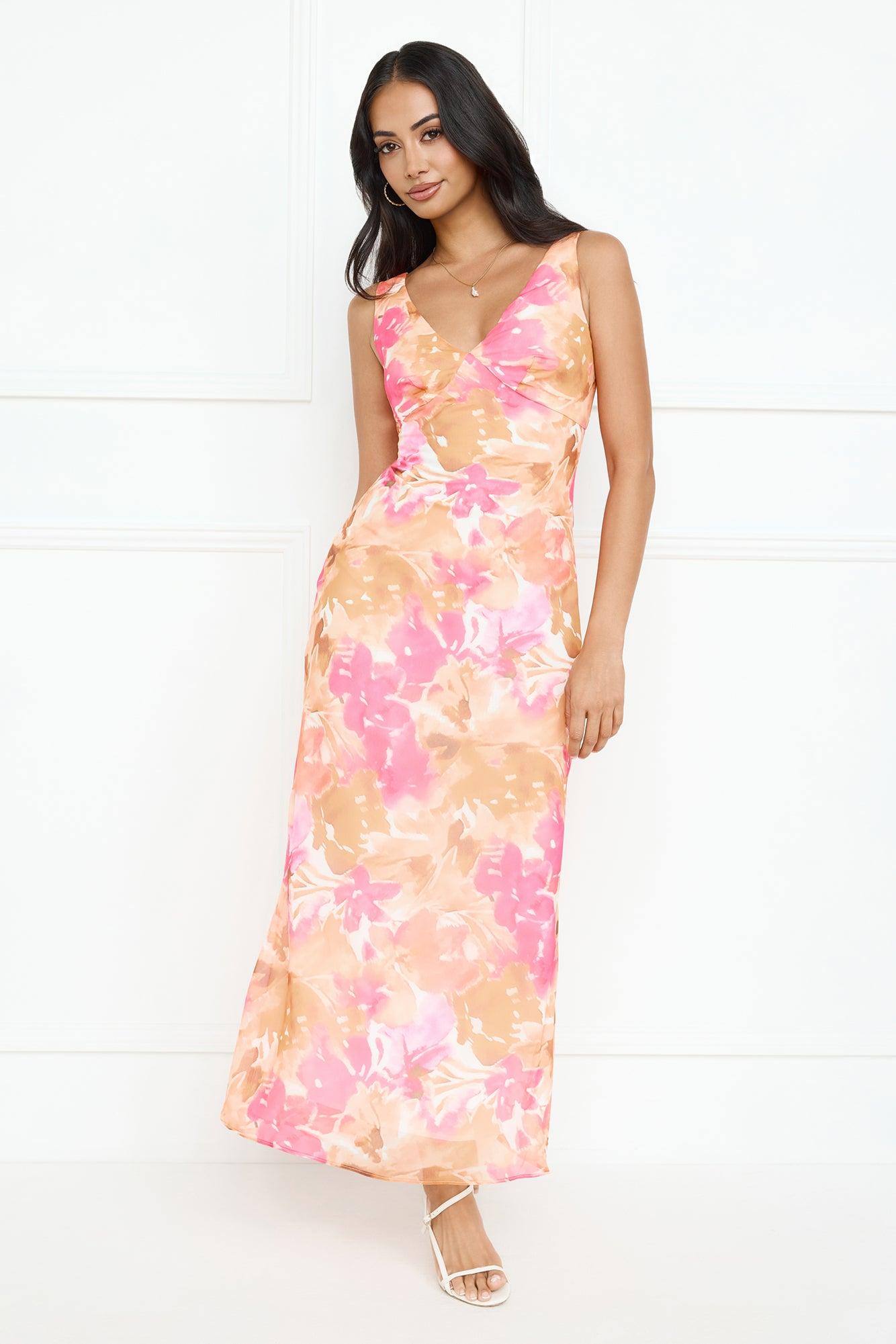 Floral Sunlight Maxi Dress Pink Product Image