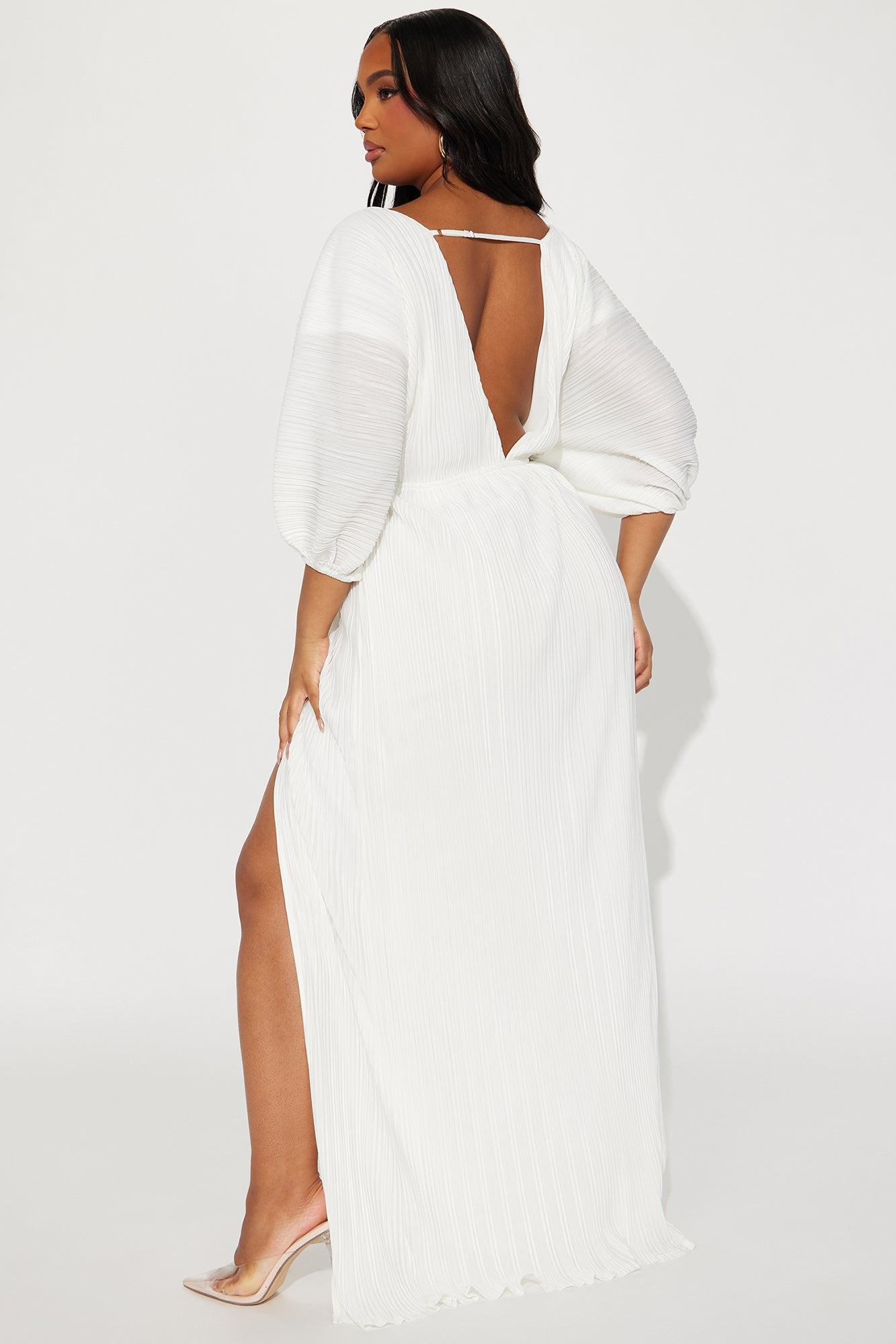 Paloma Pleated Maxi Dress - White Product Image