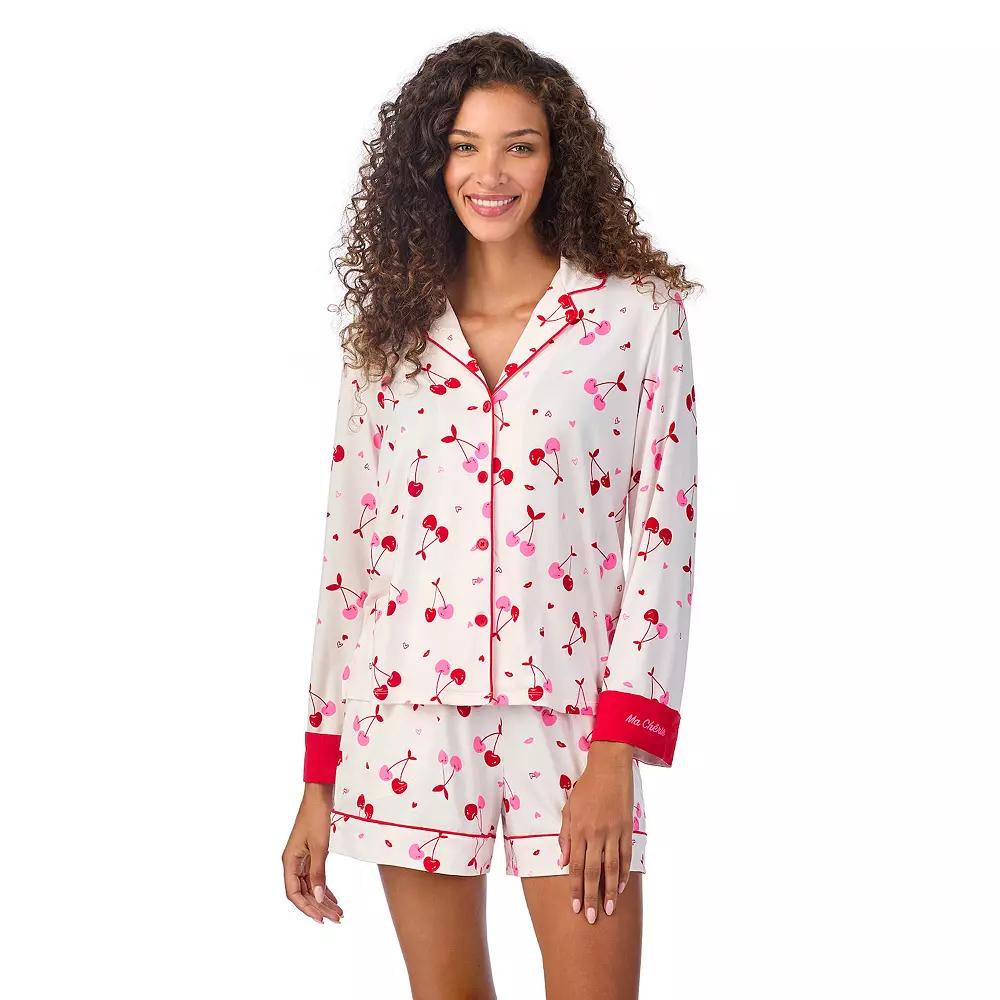 Women's Beauty Sleep Social Long Sleeve Pajama Shirt & Pajama Shorts Sleep Set, Girl's, Size: Large, Ma Cherie Product Image