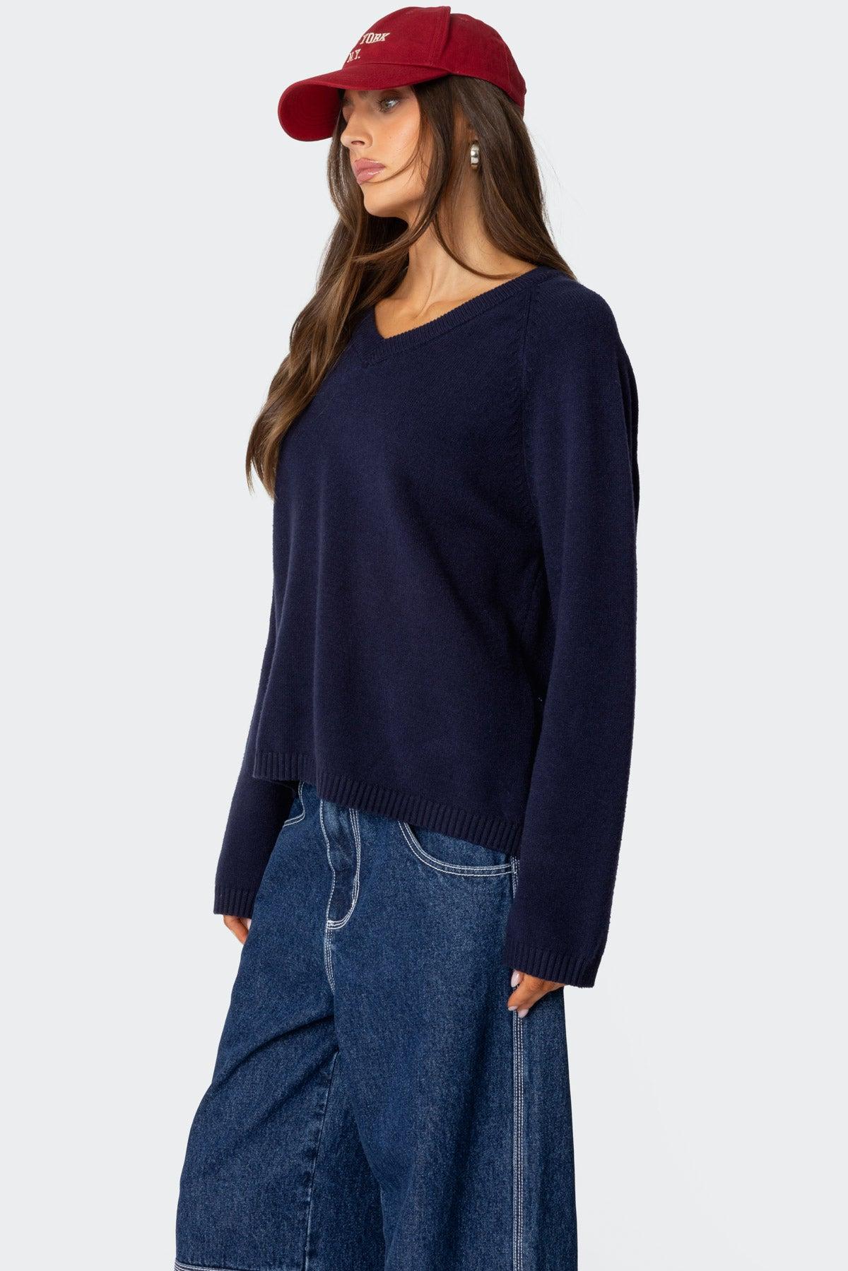 Martha Oversized V Neck Sweater Product Image