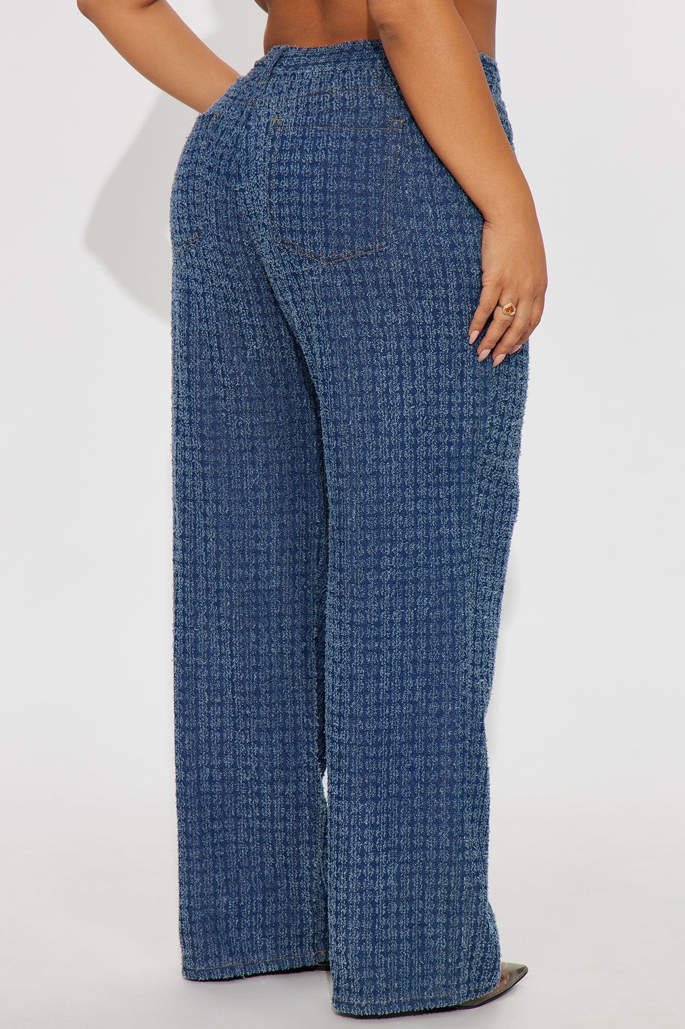 Madison Textured Straight Leg Jeans - Dark Wash Female Product Image