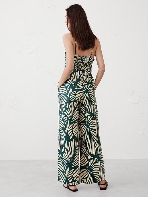 Linen-Blend Strappy Tailored Jumpsuit Product Image