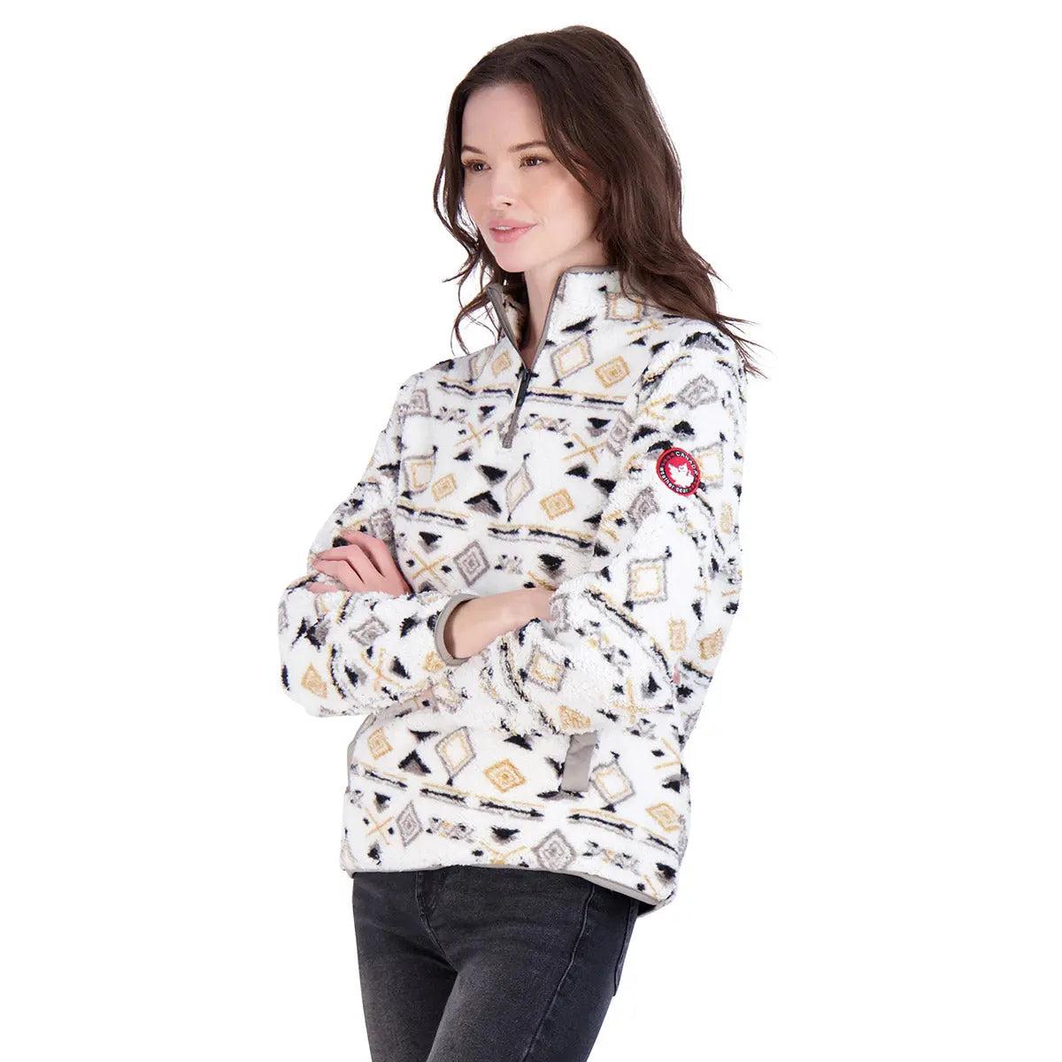 Canada Weather Gear Women's 1/4 Zip Aztec Printed Sherpa Female Product Image