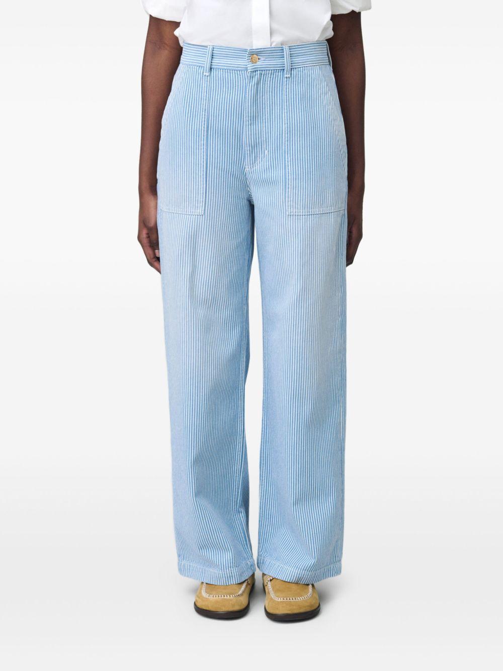 striped straight-leg trousers Product Image