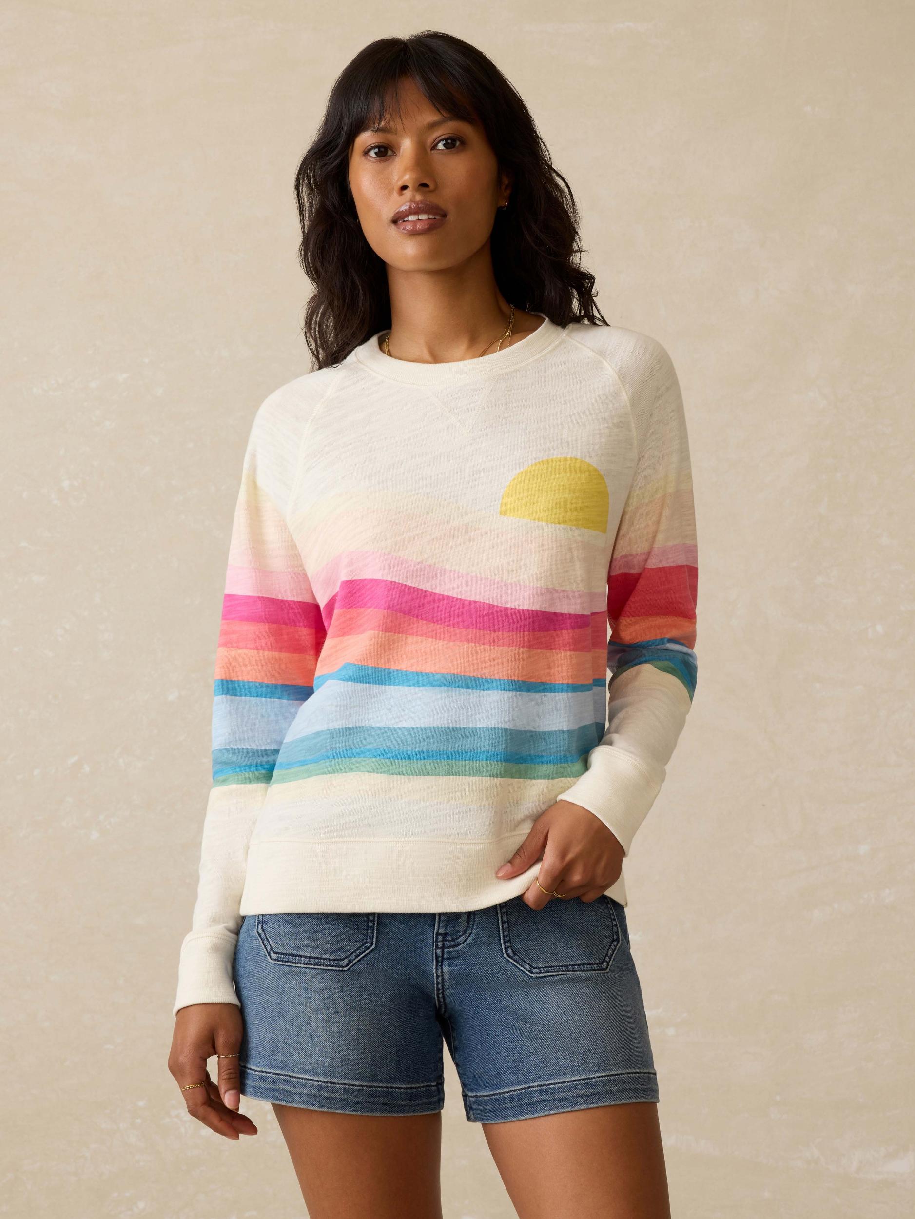 Sunwashed Slub Crewneck - Sun Spritz Soleil Female Product Image