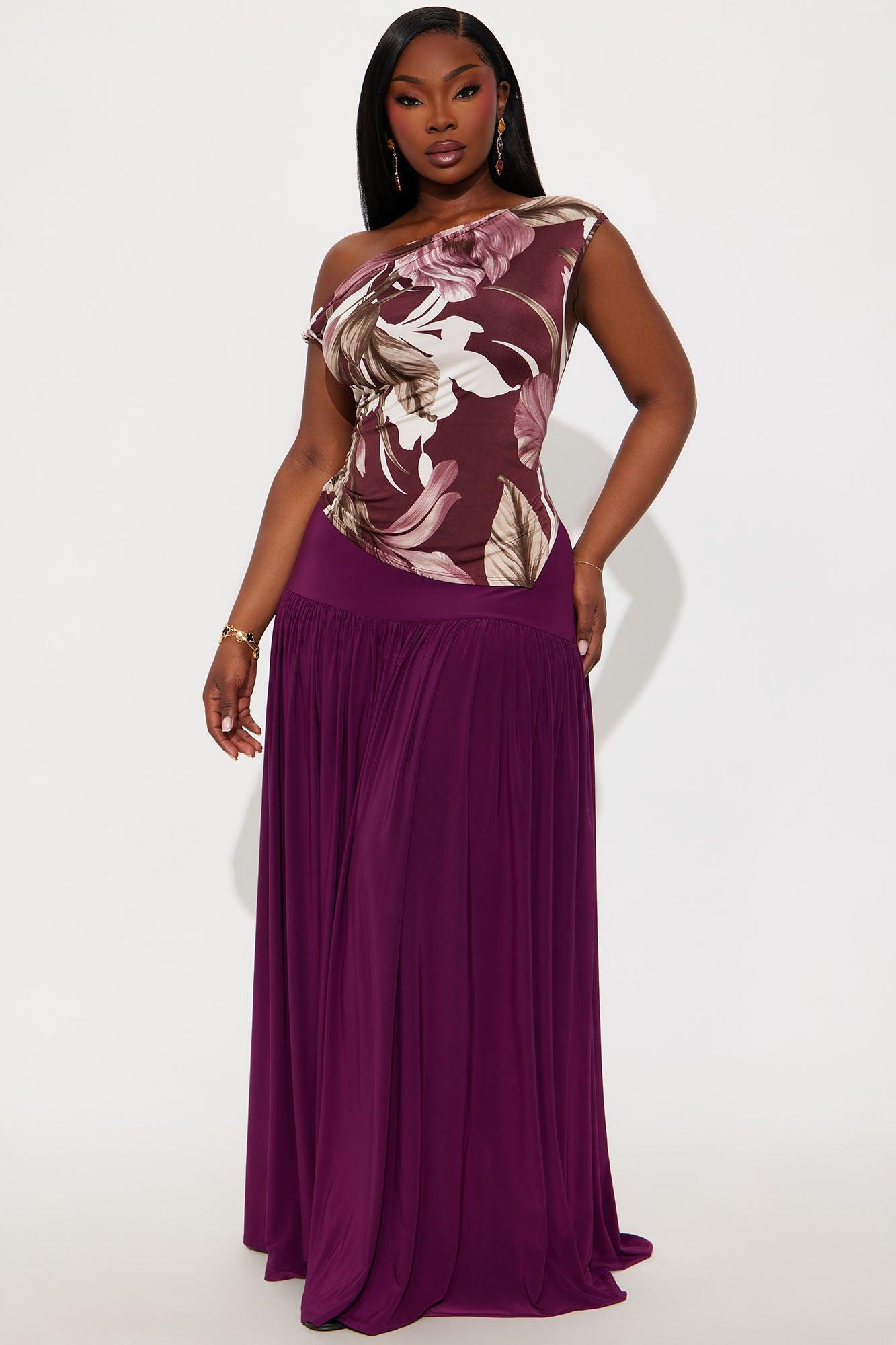 Marnie Tiered Drop Waist Maxi Skirt - Magenta Female Product Image