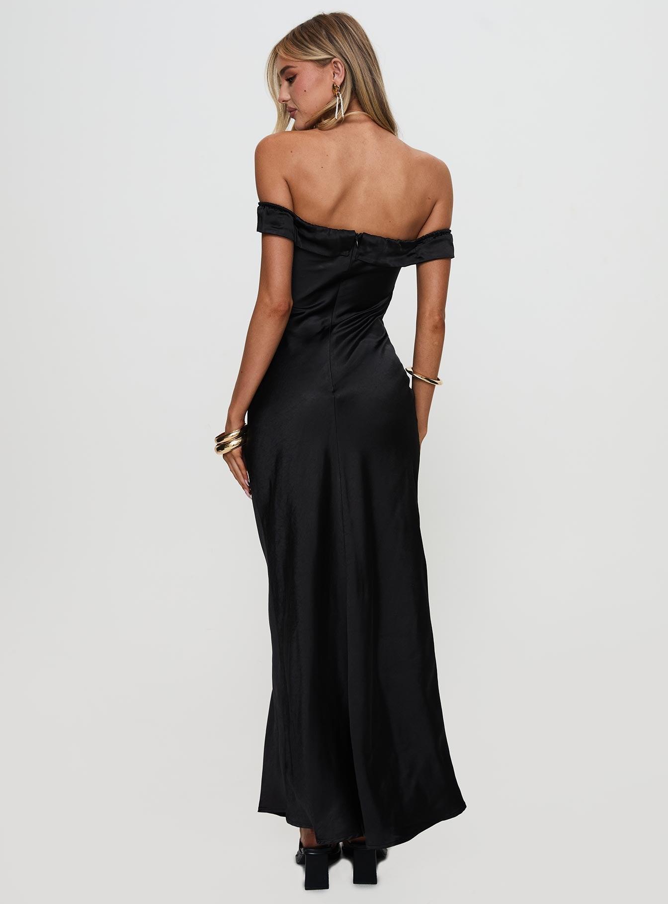 Rava Off The Shoulder Maxi Dress Black Product Image