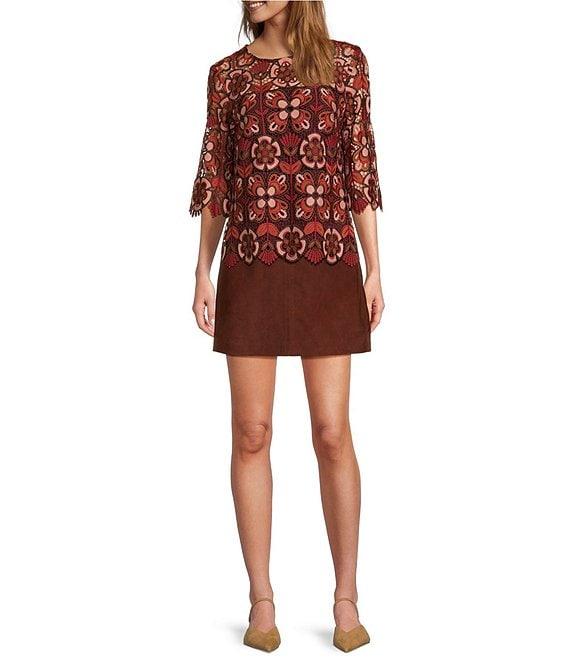 Trina Turk Rico 2 Suede High Waist A-Line Mini Skirt Product Image