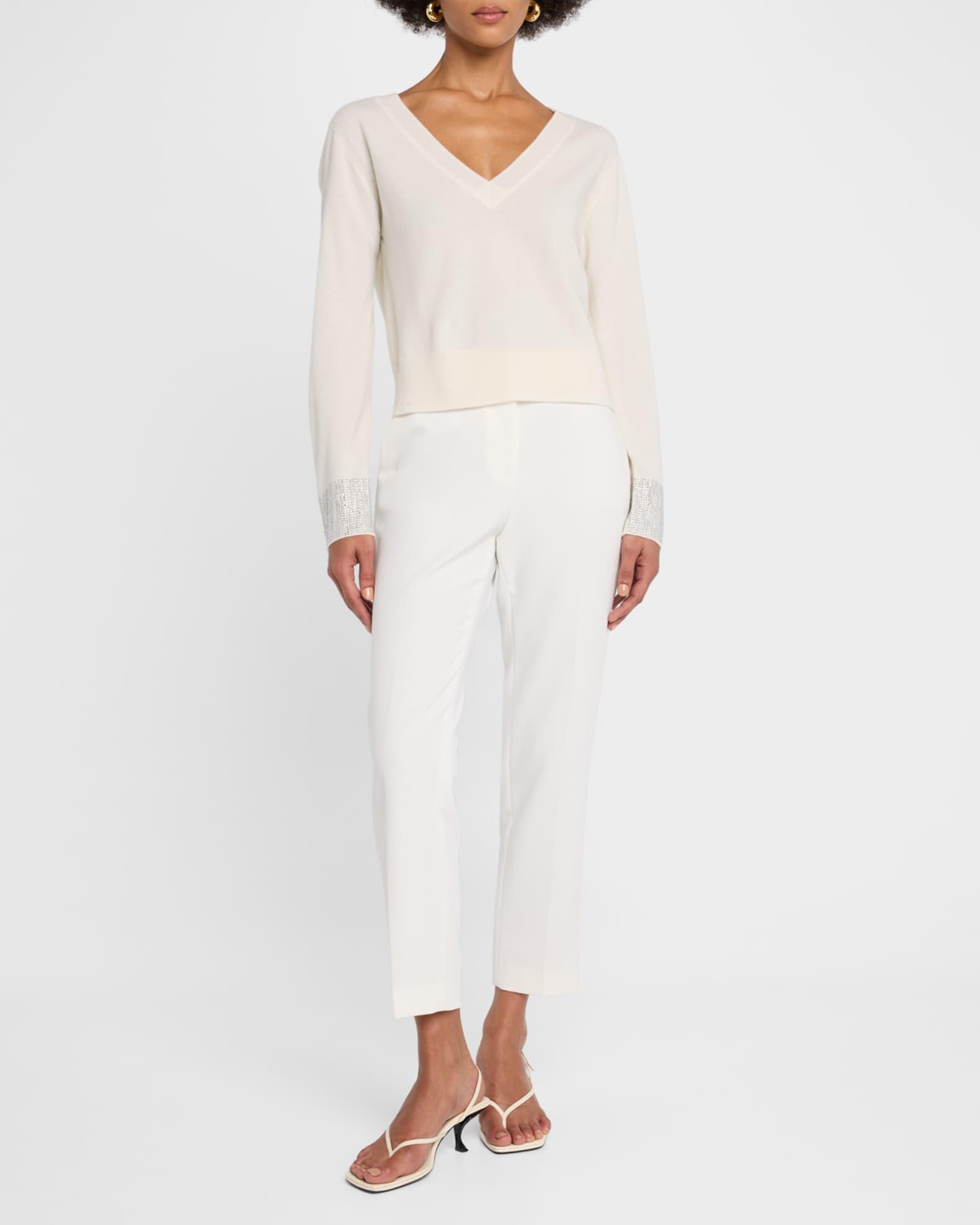 Ilyse Crystal-Cuff Wool and Cashmere Sweater Product Image