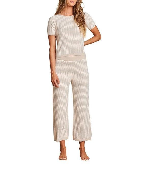 Barefoot Dreams CozyChic Ultra Lite Pointelle Short Sleeve Coordinating Lounge Top Product Image