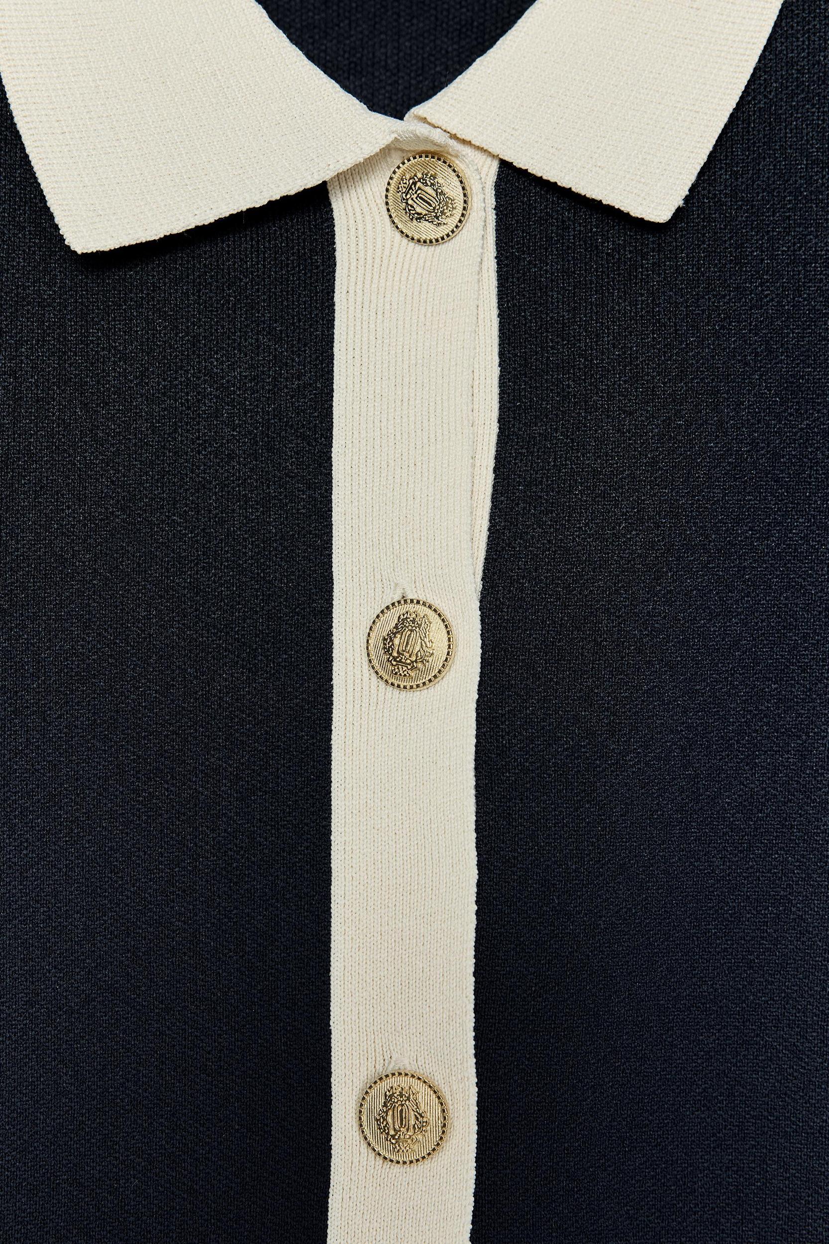 Short Knit Dress with Gold Buttons Product Image