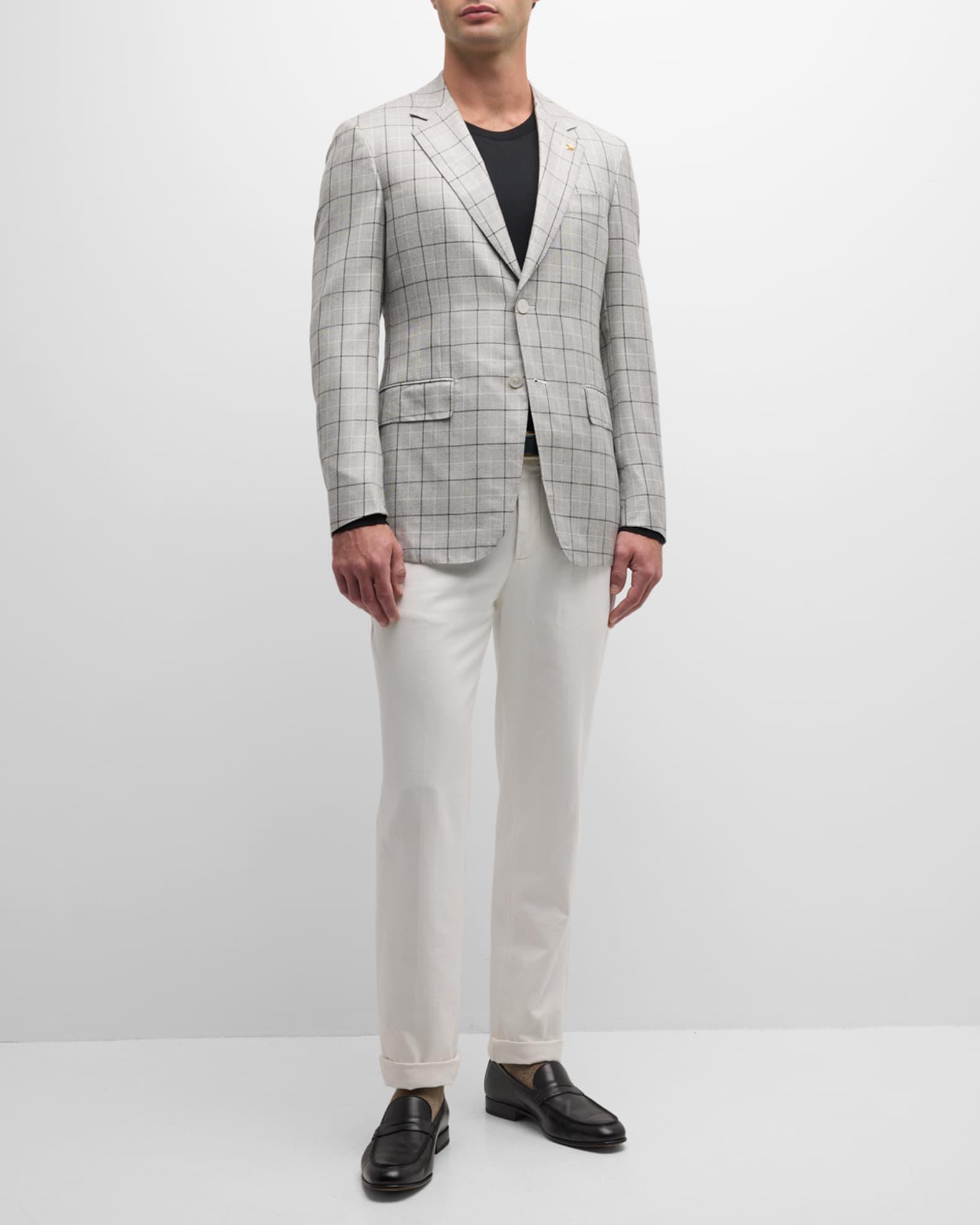 Men's Wool and Silk Two-Button Jacket Product Image