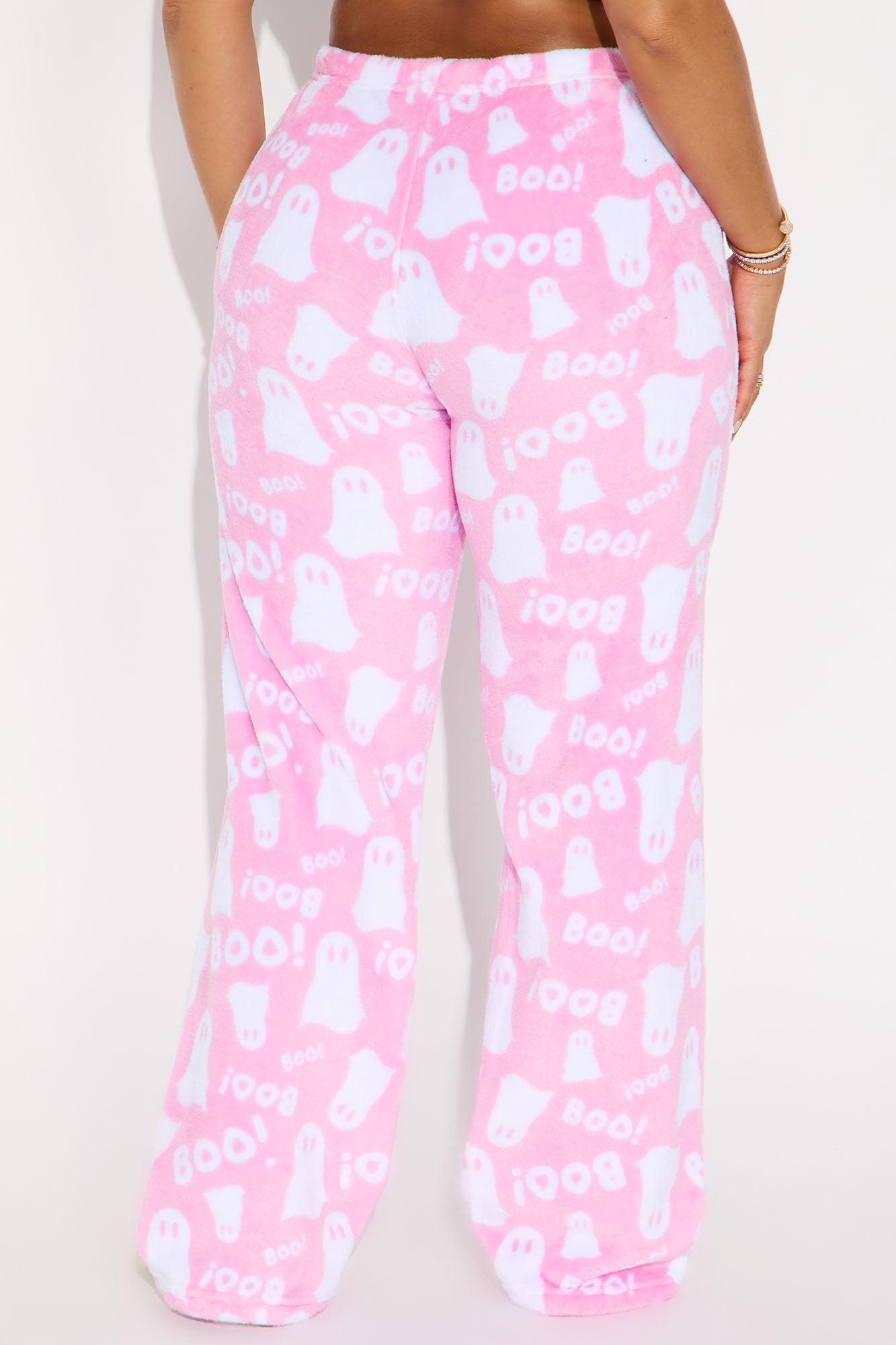 Queen Of Ghosting Halloween Plush PJ Pant - Hot Pink Female Product Image