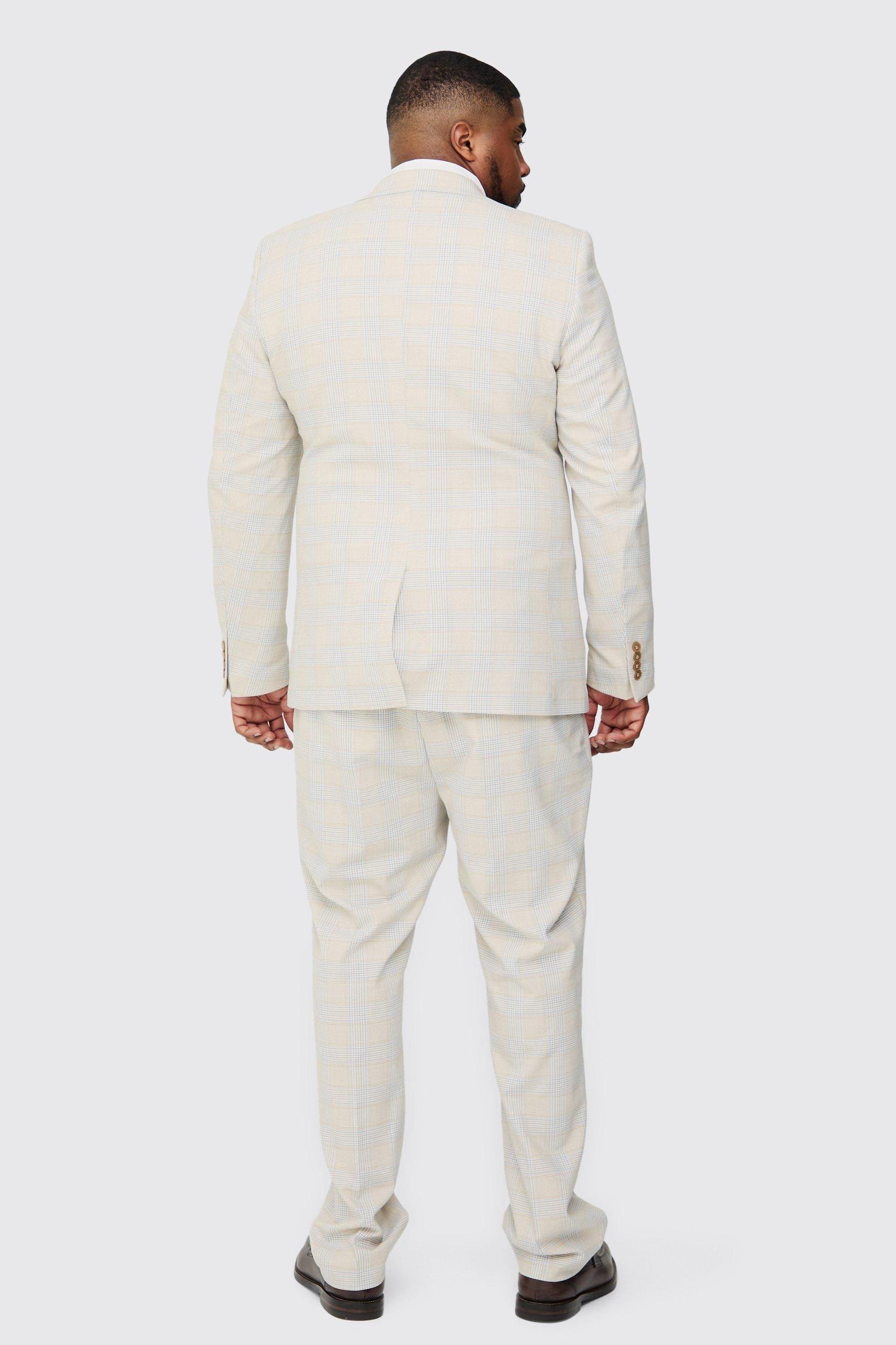 Plus PlaidSkinny Fit Pants | boohooMAN USA Product Image