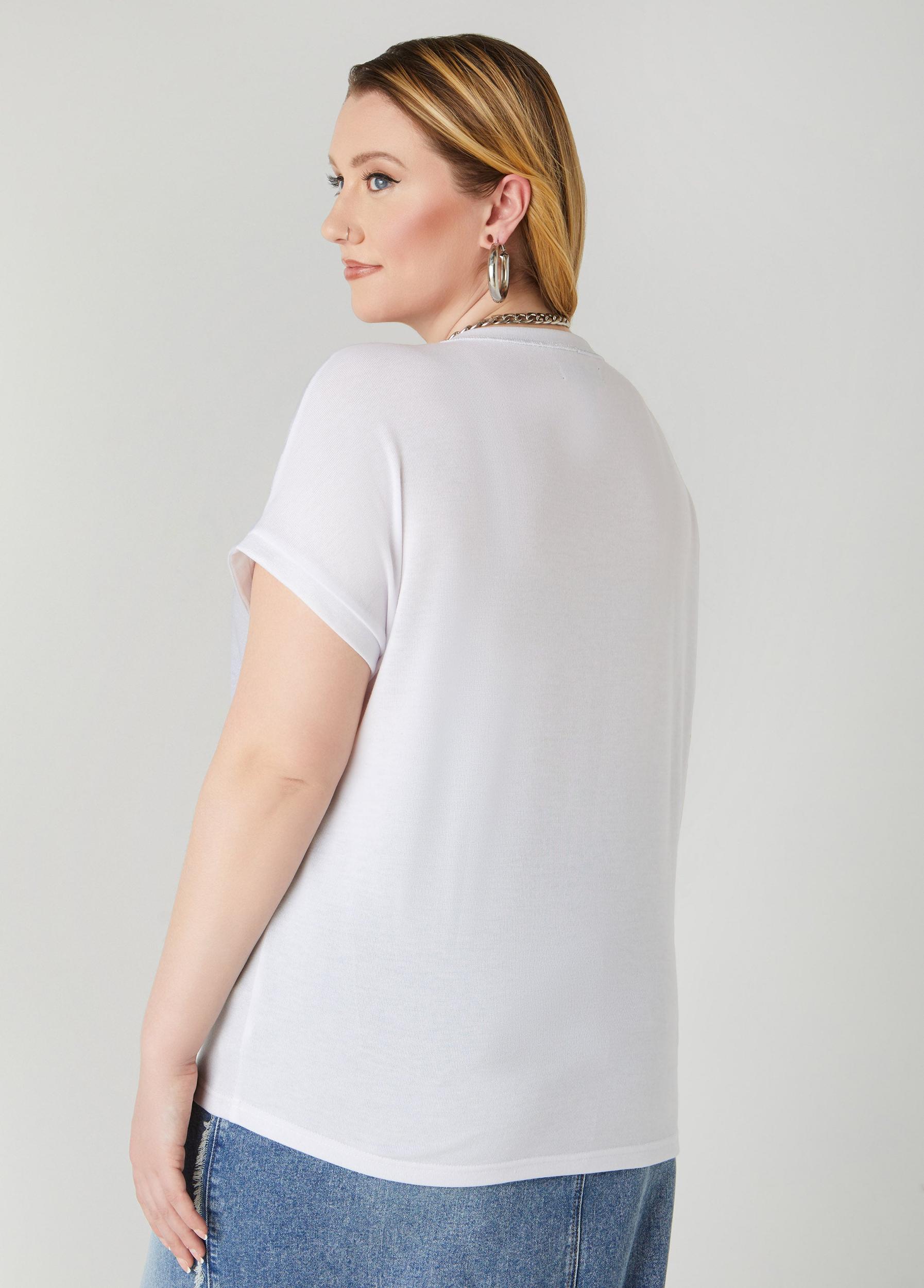 Sequined Metallic Jersey Tee Product Image