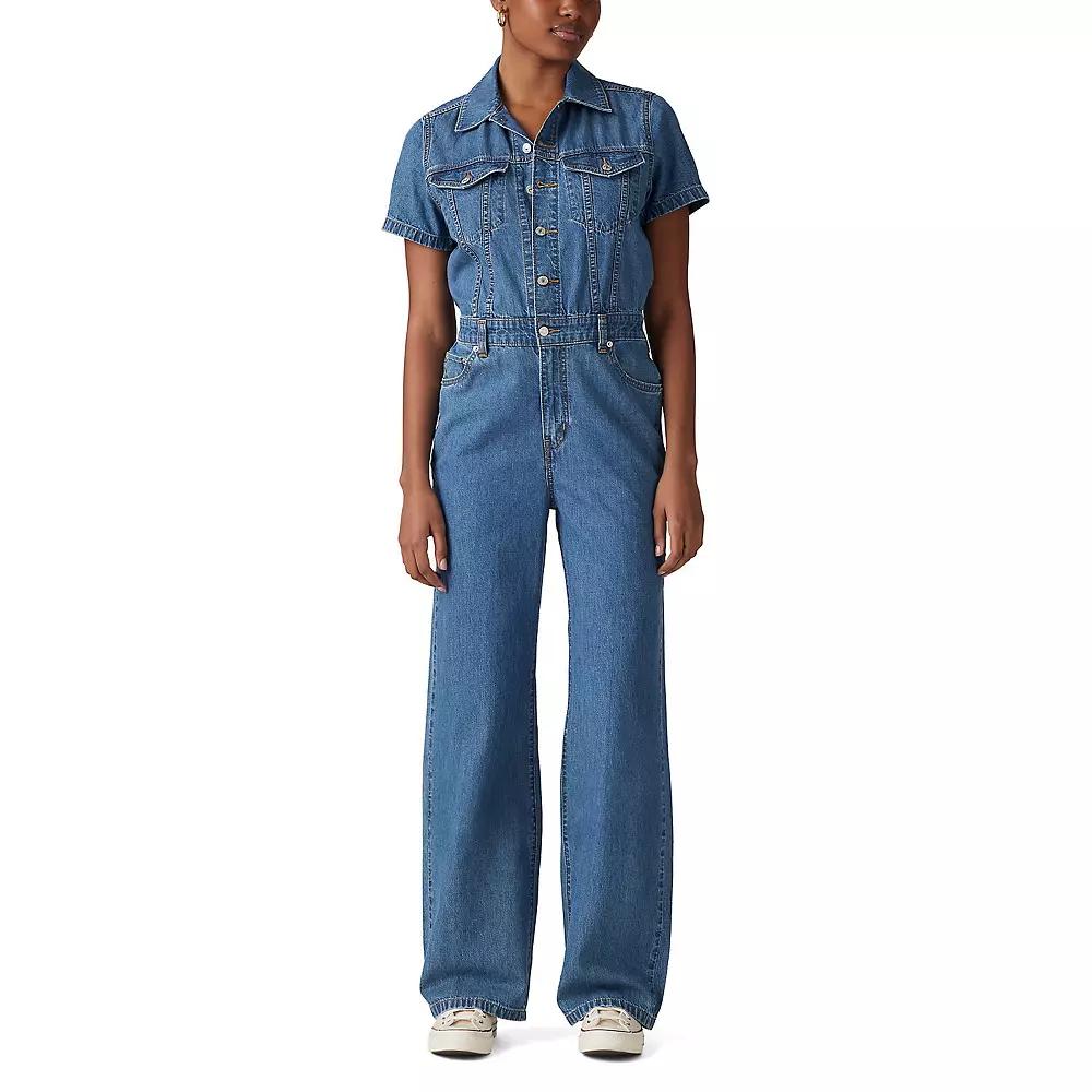 Women's Levi's® Type III Denim Jumpsuit, Size: Medium, Blue Joke Product Image