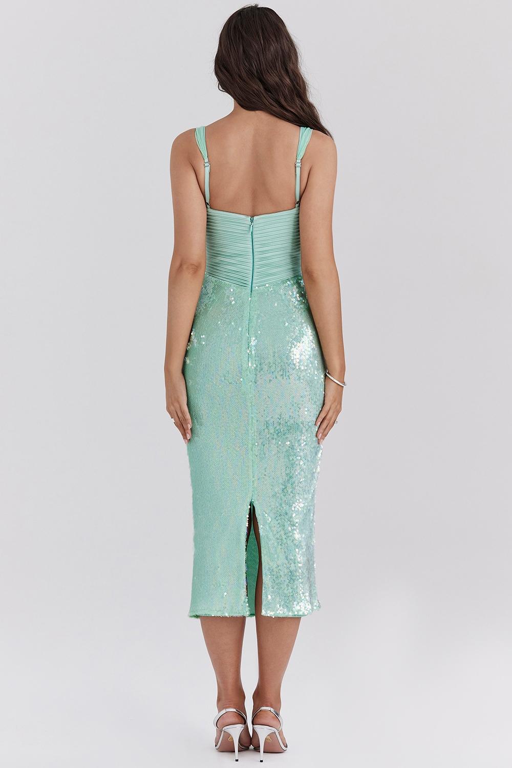 Thala  seafoam sequin corset midi dress Product Image