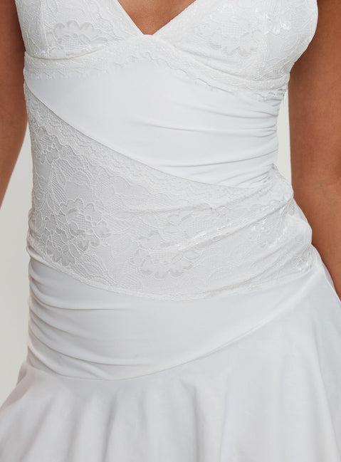 Love Is Alive Lace Mini Dress White Product Image