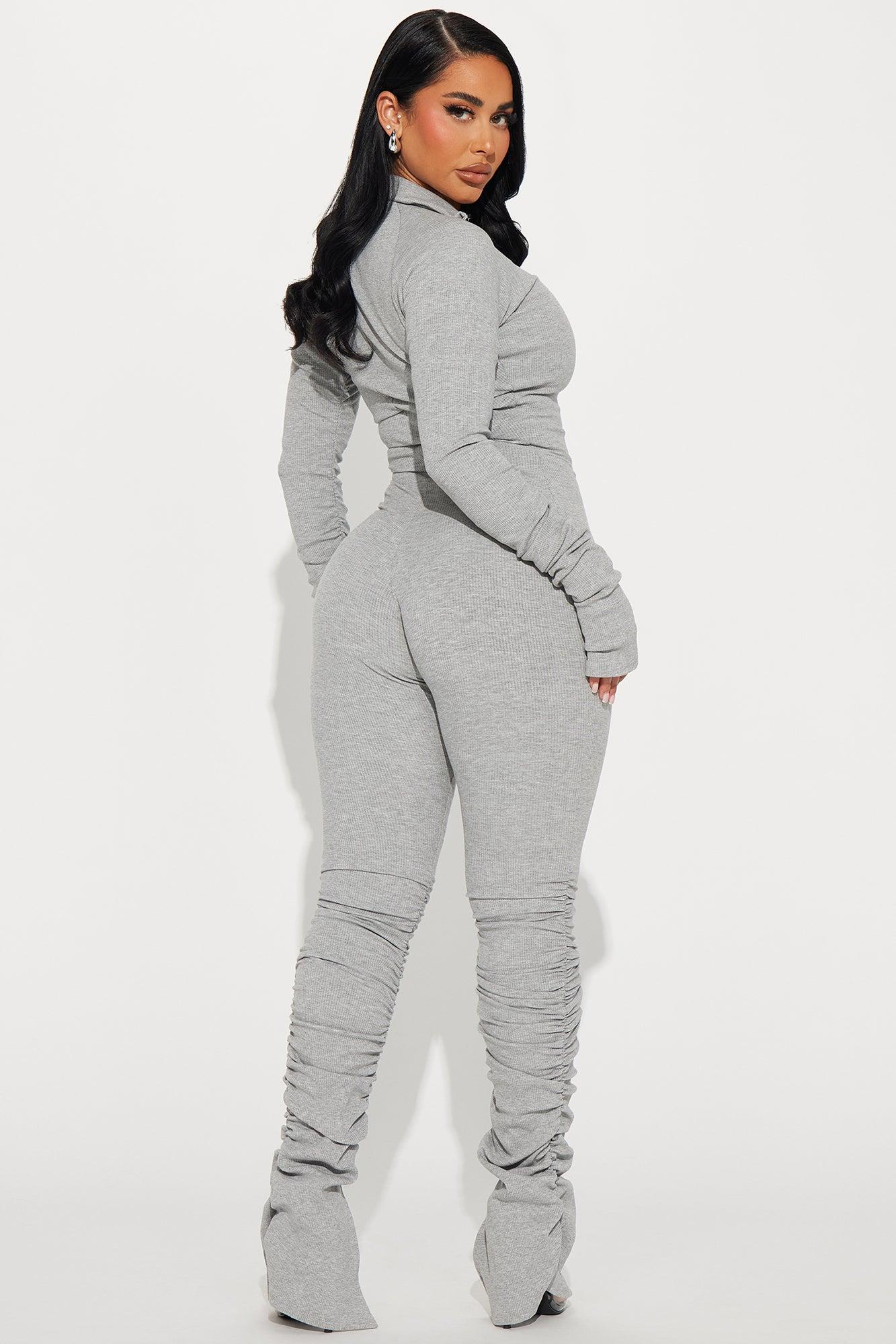 Justine Snatched Jumpsuit - Heather Grey Product Image